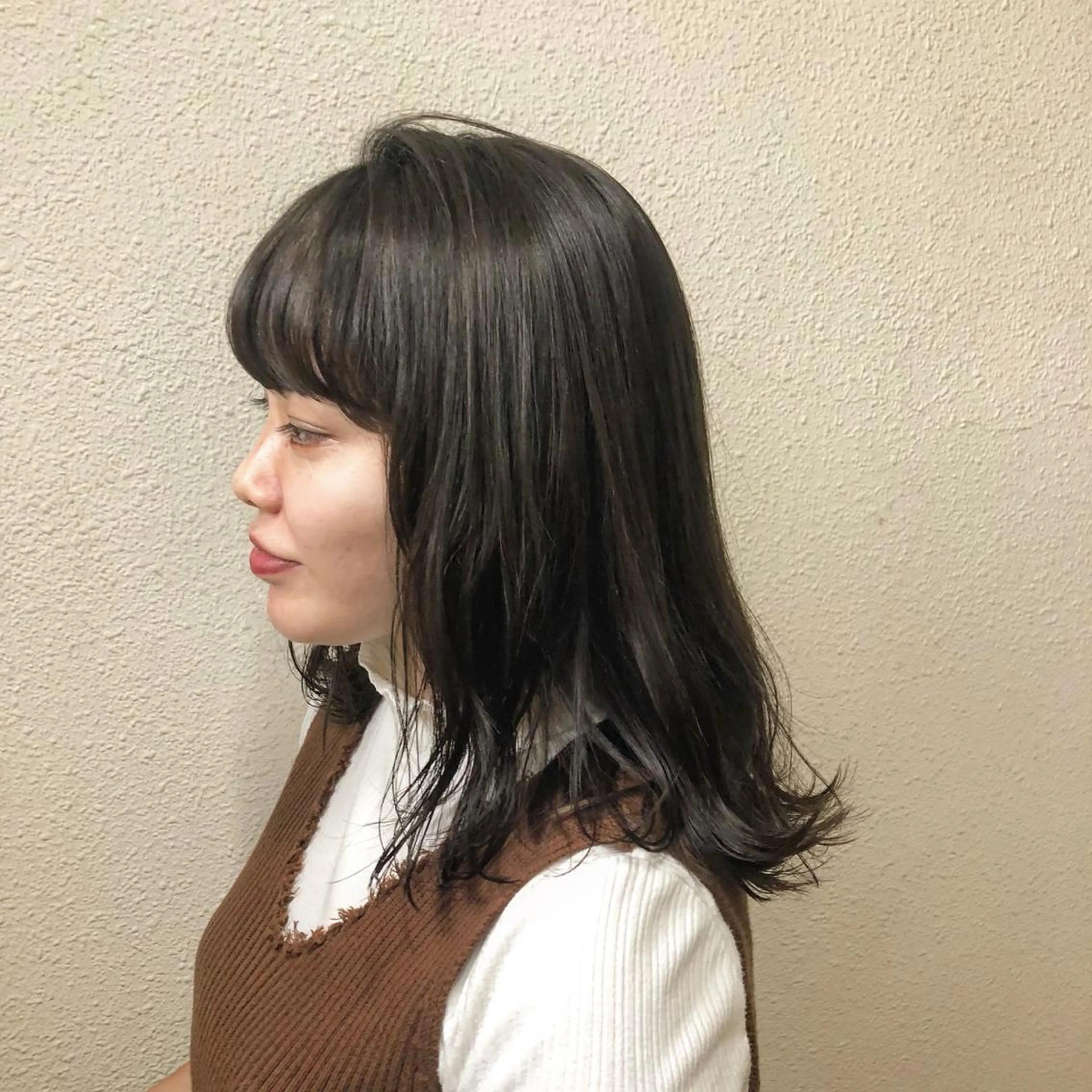 セミロング カラー 中司 莉菜のヘアスタイル