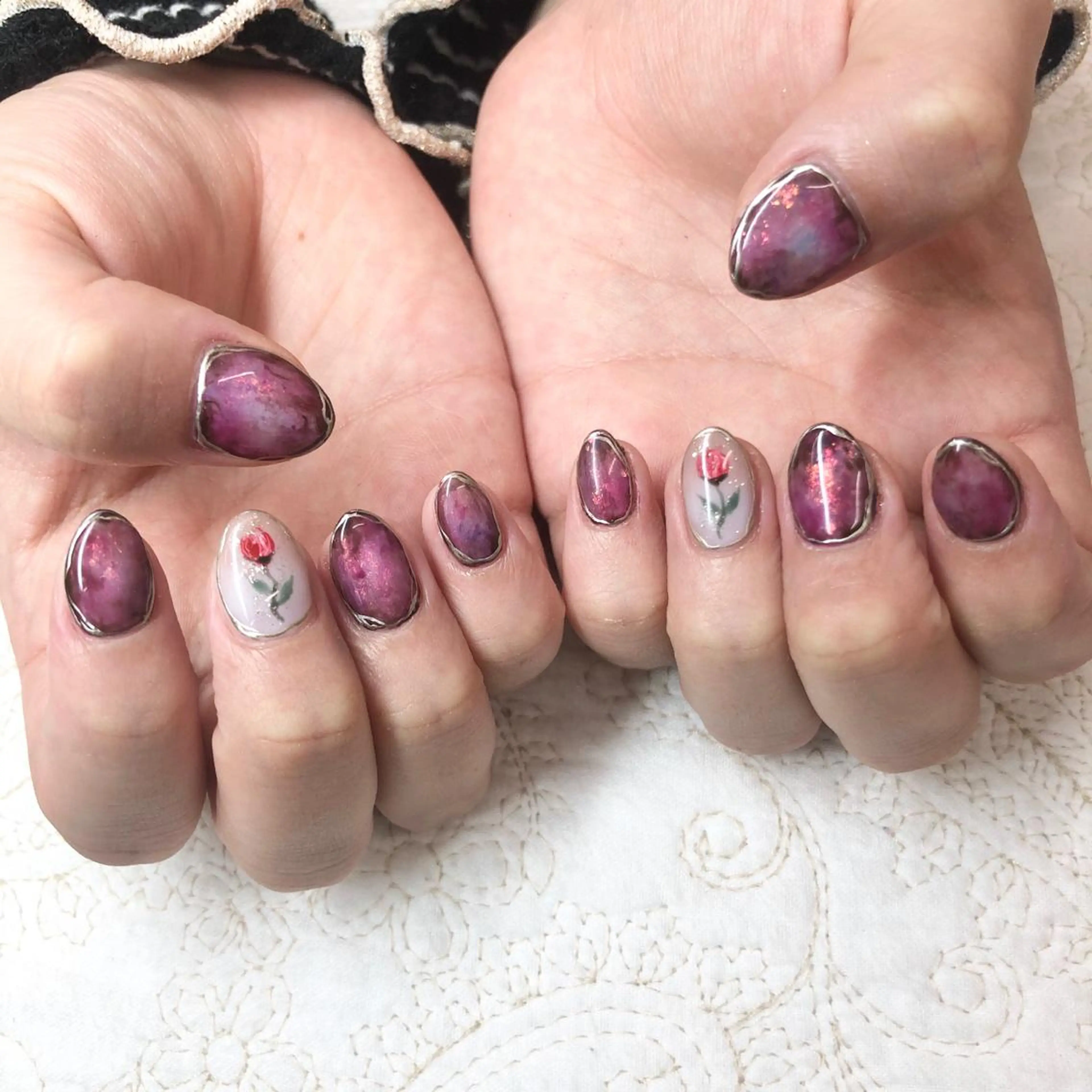 ネイル 赤色 🎀AYAKO 🎀中韓ネイルのネイルデザイン