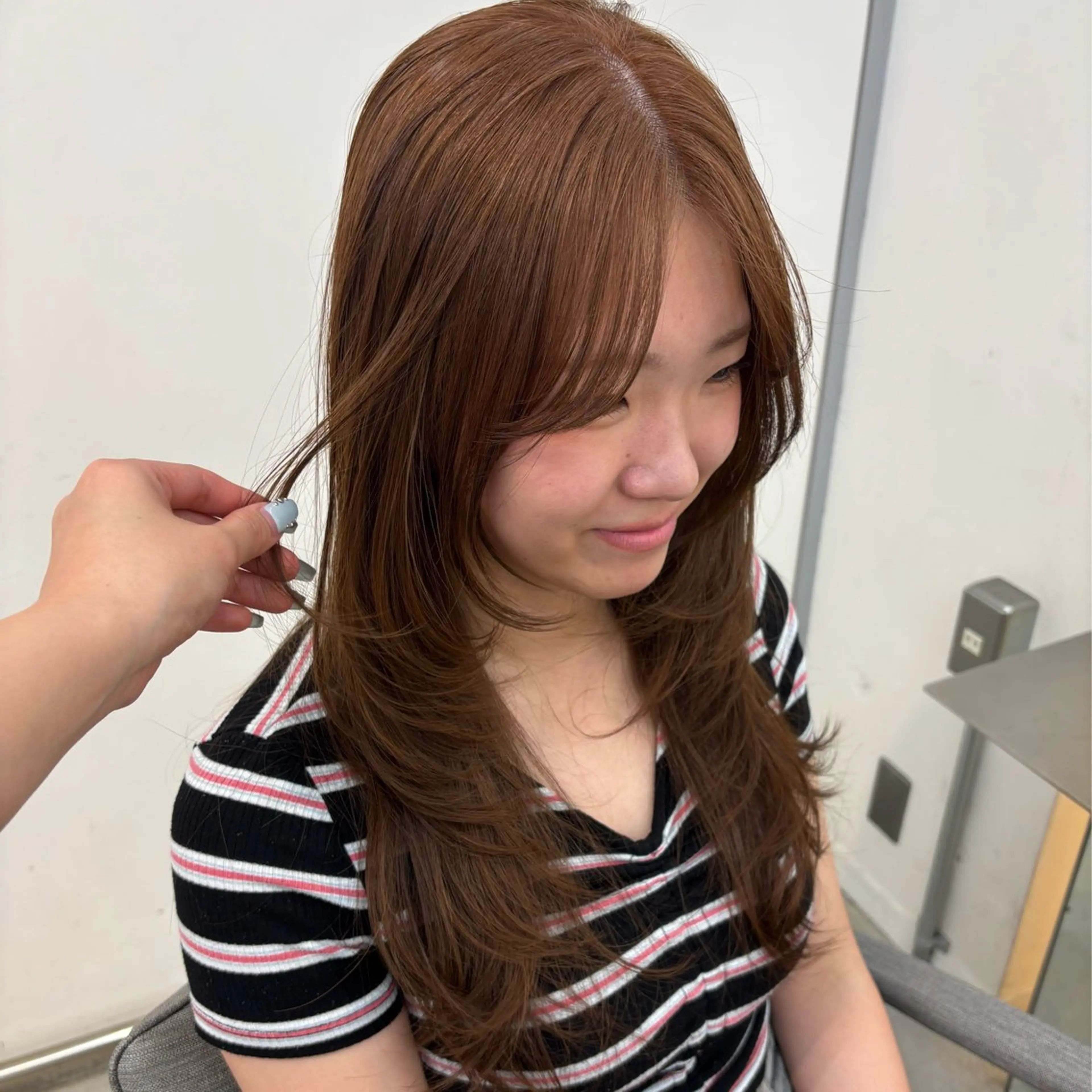 ロング 前髪カット/韓国/ モモカ🎀のヘアスタイル