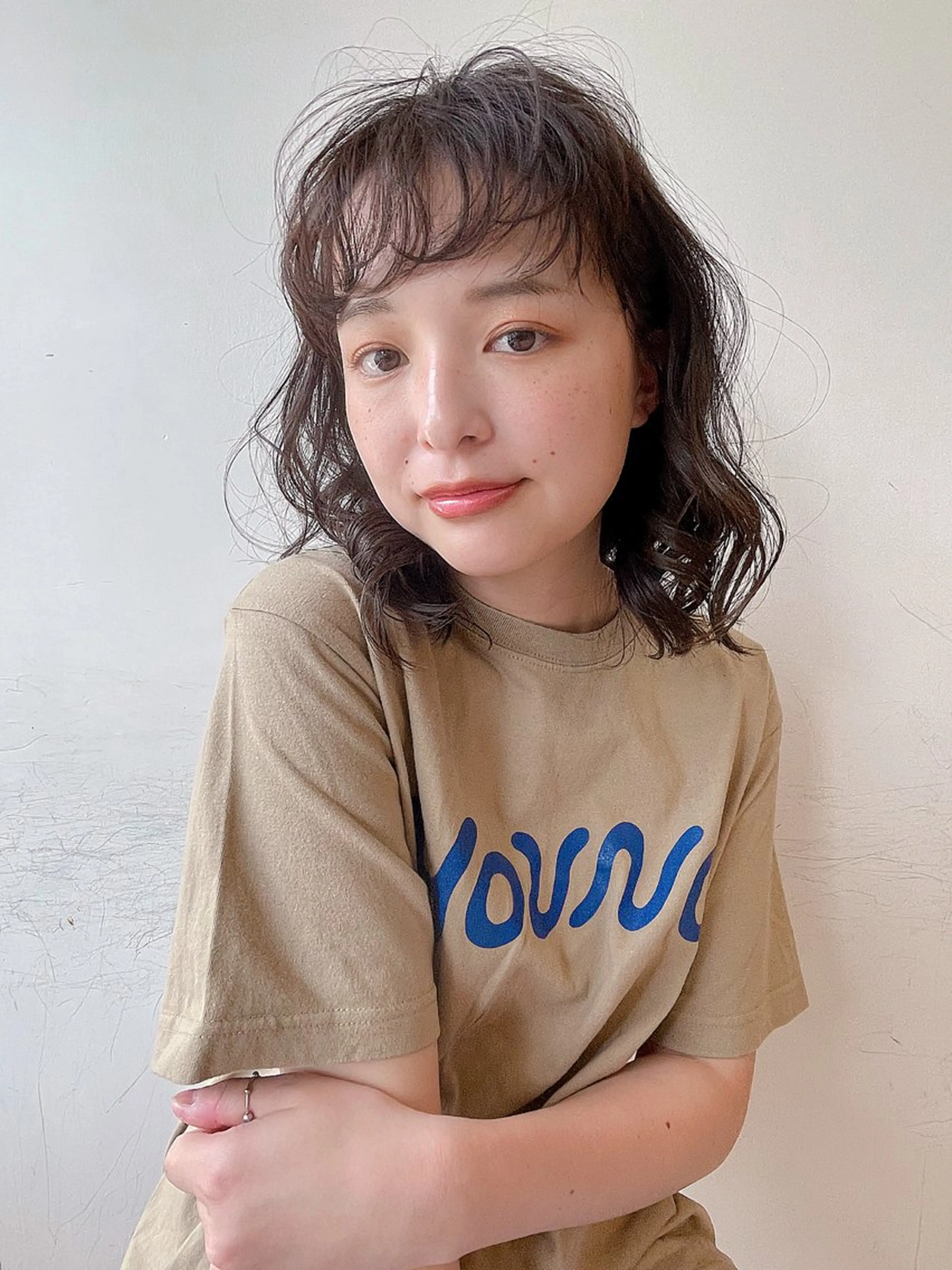 パーマ ニュアンスパーマ カット パーマ トリートメント ボブ/ミディアム 親しみやすさ/さくらのヘアスタイル