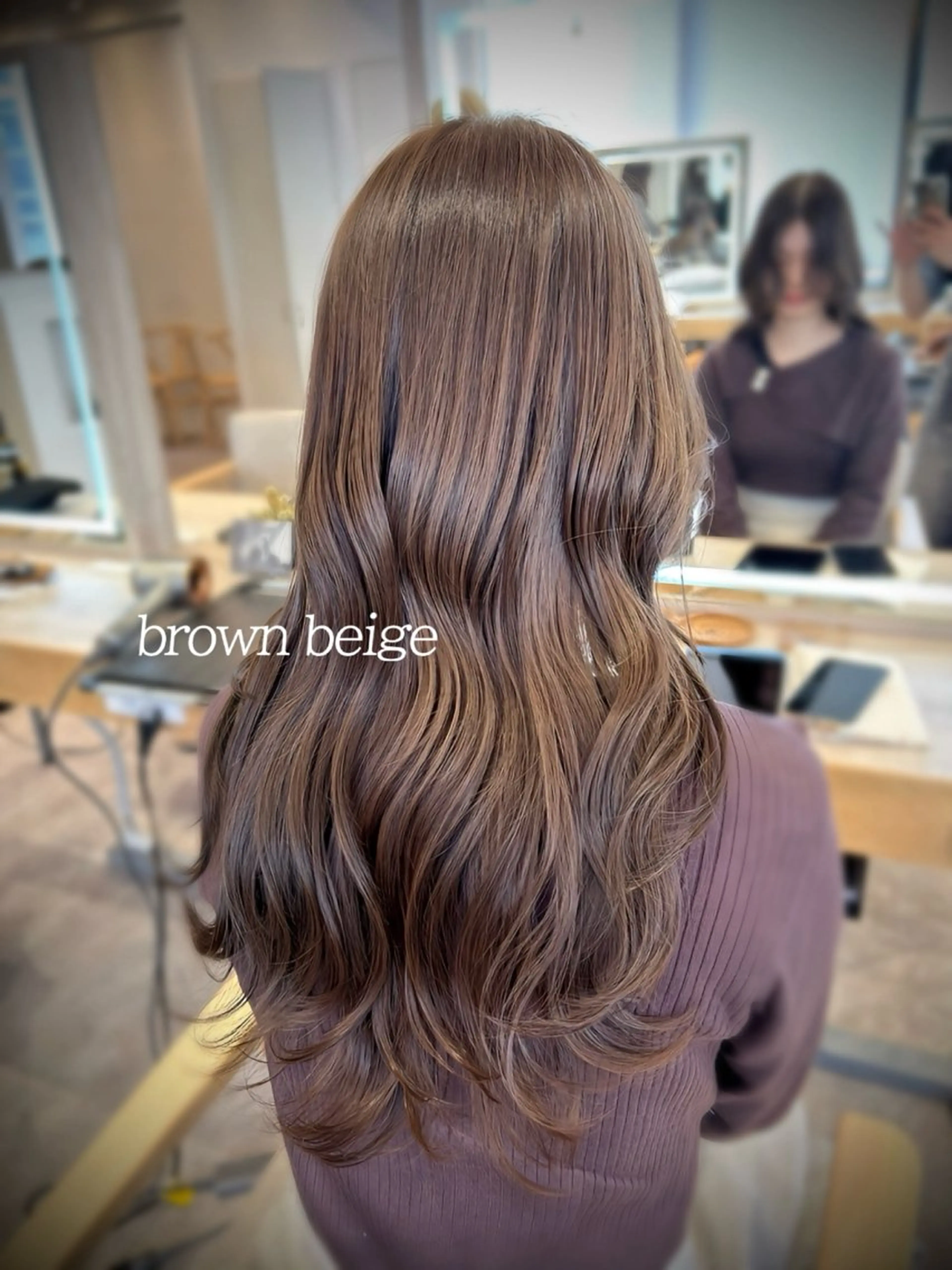 ロング カラー ベージュカラー ブラウンカラー ブラウンベージュ カット ヘアカラー トリートメント HARUKA 🤍のヘアスタイル