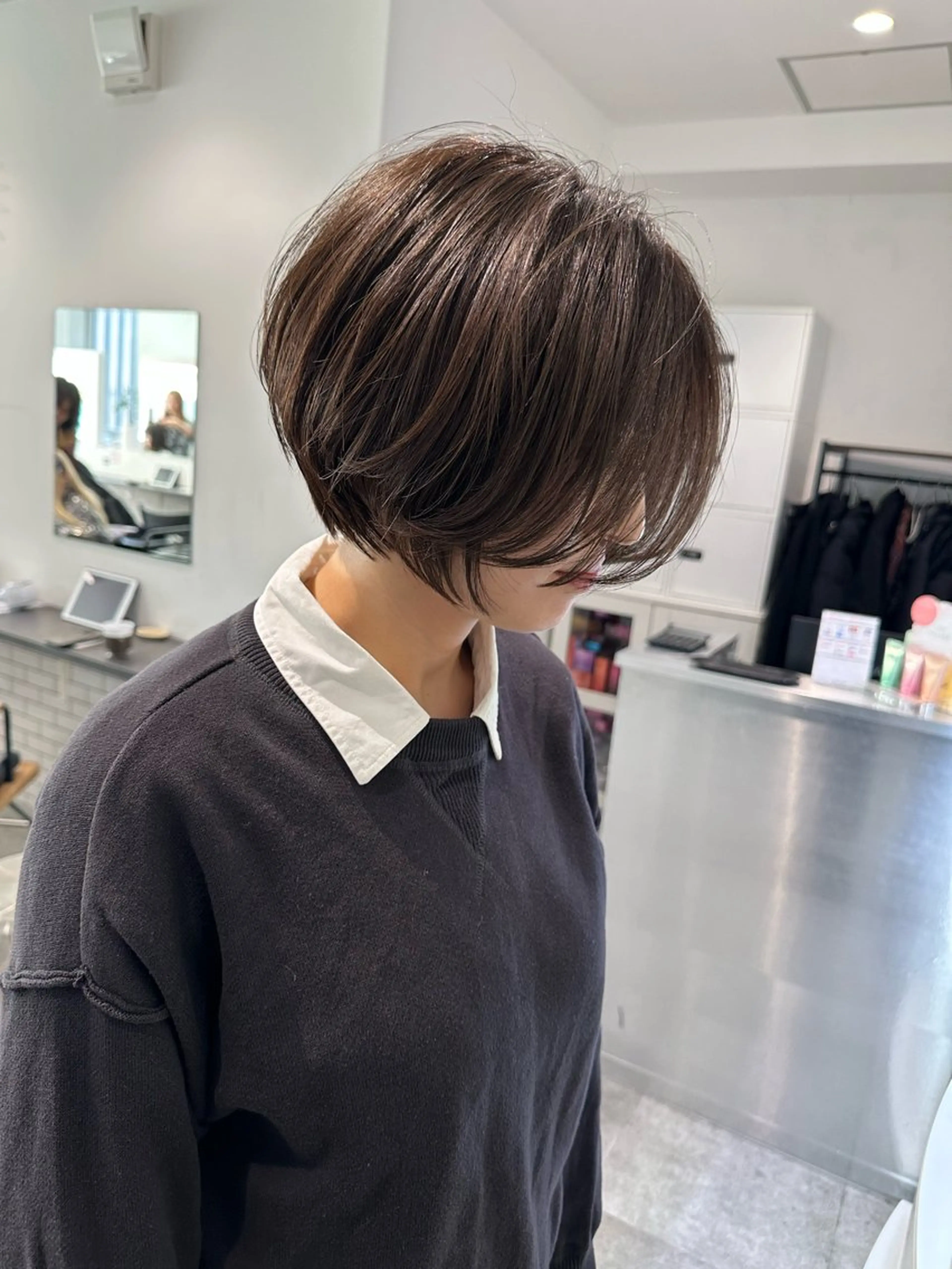 ショート ショートボブ ボブ ハイライト 髪質改善 レイヤーカット カット JILBLAN京都 ショート/ハイライトのヘアスタイル