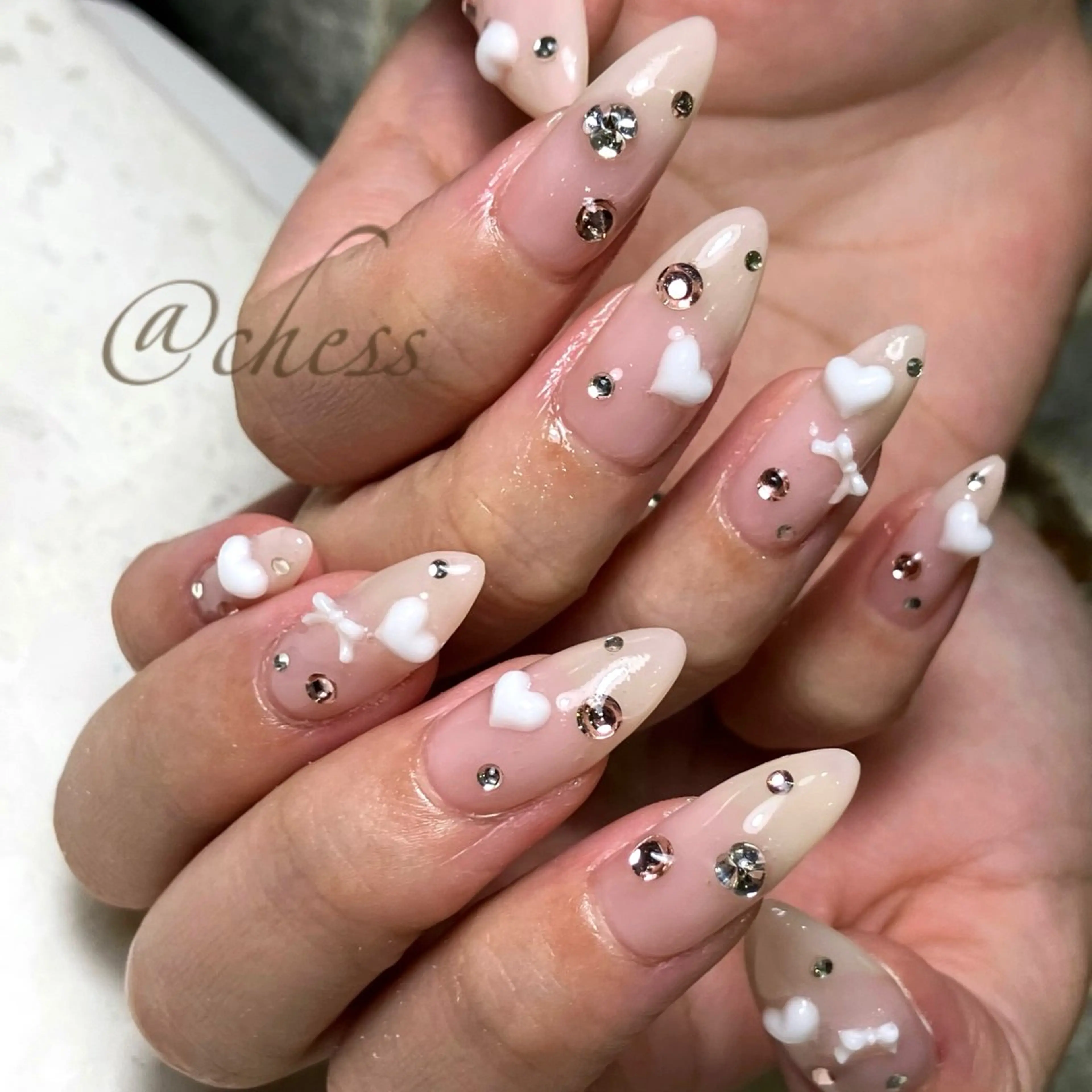 ネイル ロングネイル ハンドネイル nail salon chess しんもりのネイルデザイン