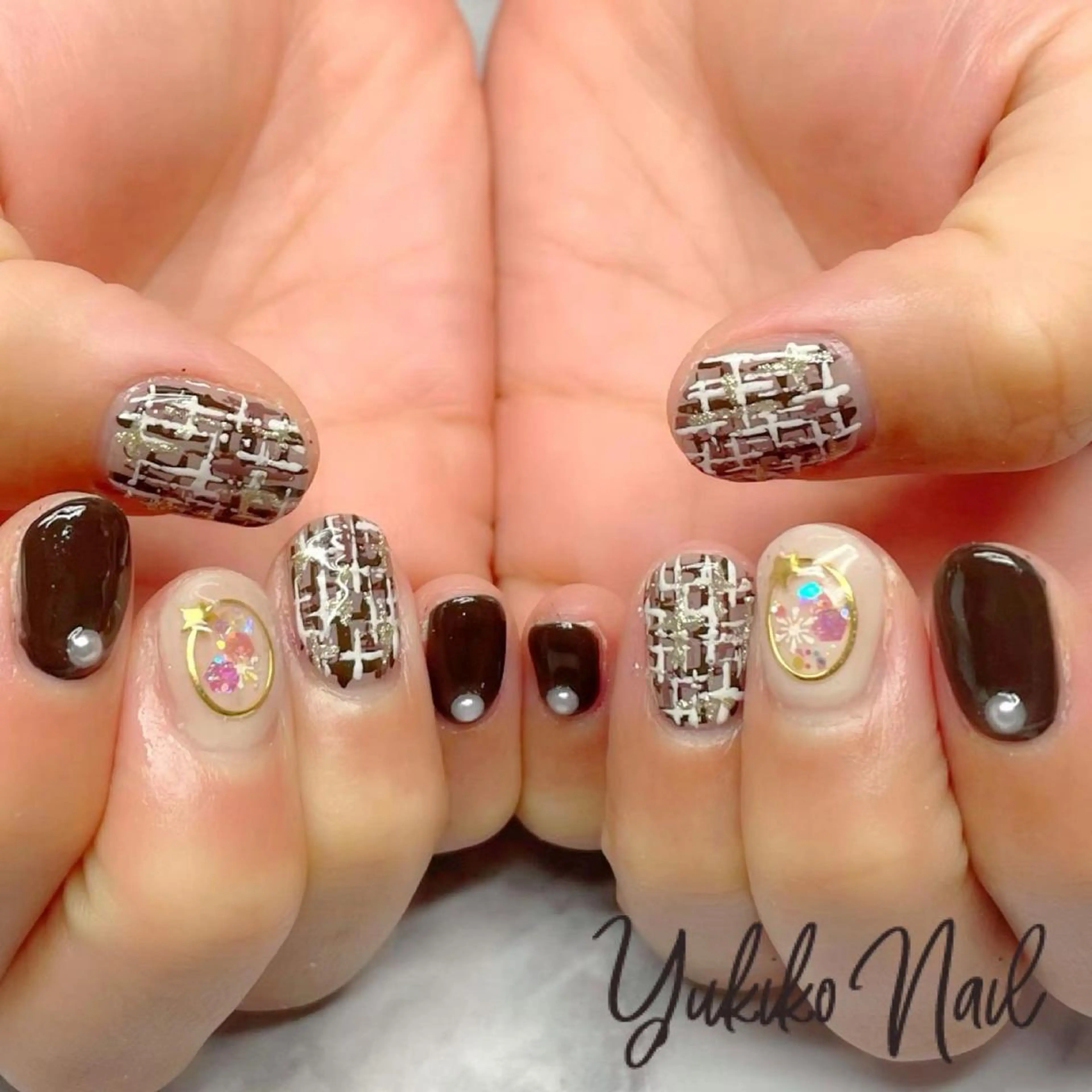 ネイル ツイードネイル ハンドネイル ユキコ ネイルのネイルデザイン