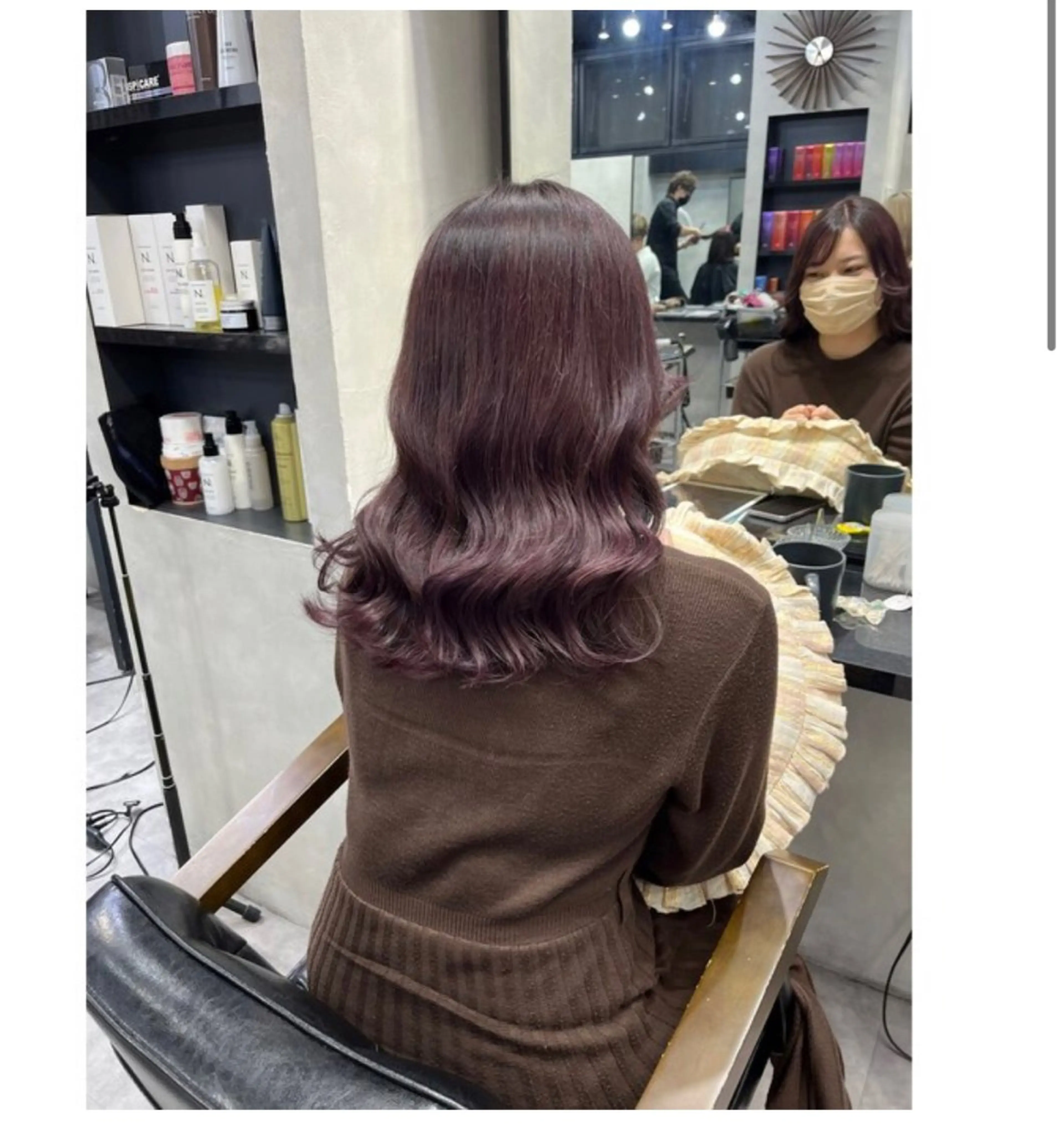 セミロング 濱川響太レディース カットモデルのヘアスタイル