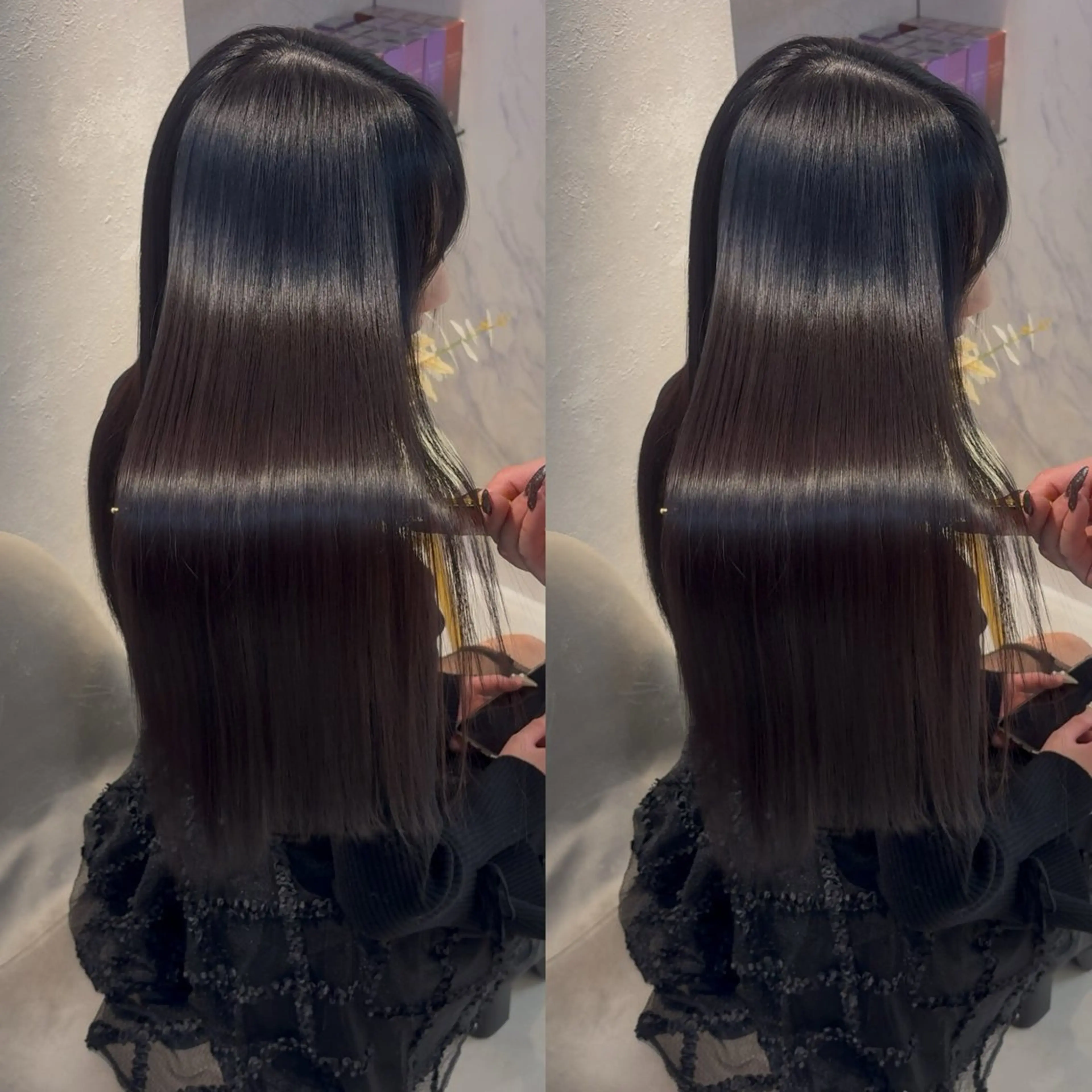 ロング カット ヘアカラー トリートメント youres hair 東新宿のヘアスタイル