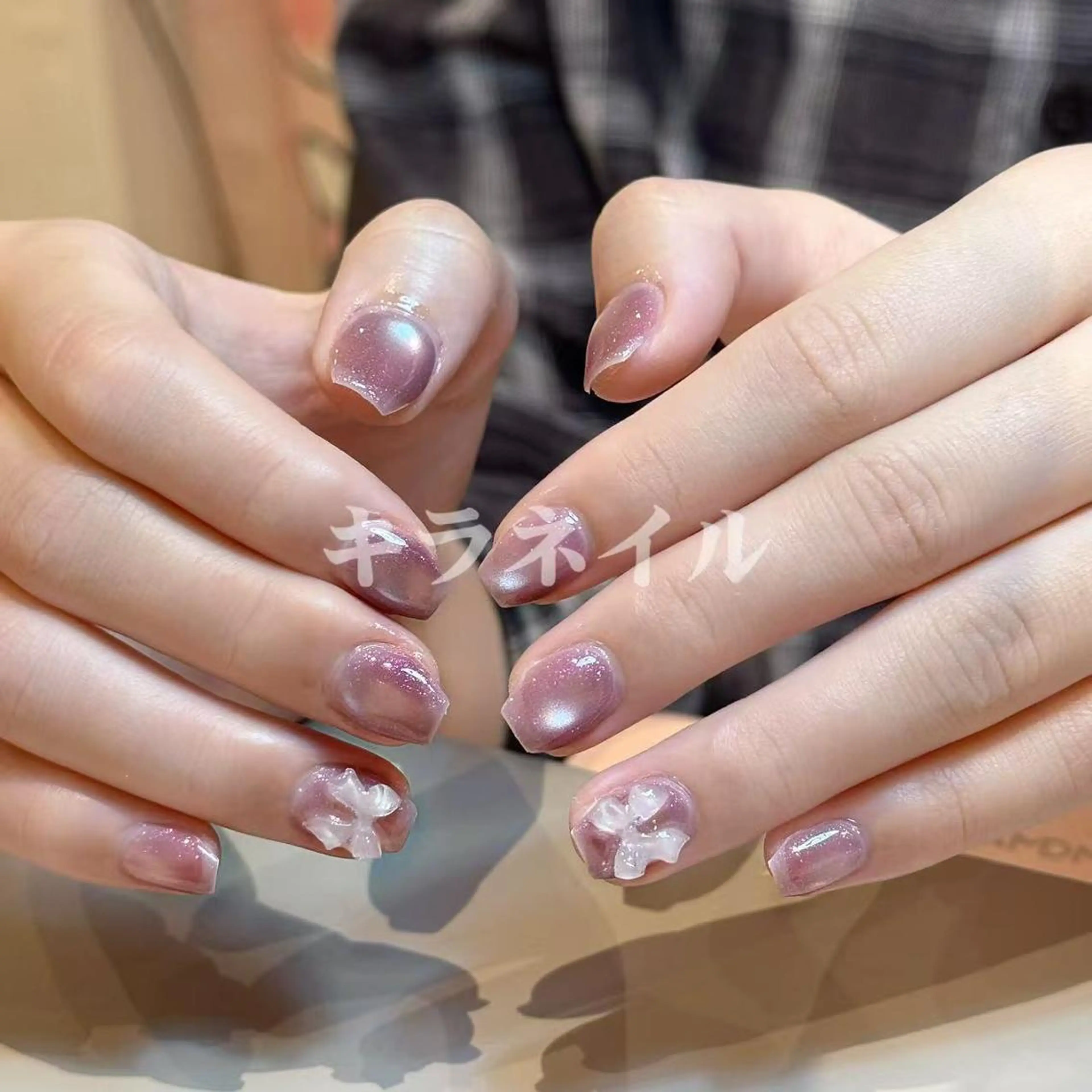 ネイル ハンドネイル 🍑長さだし ワンホン💅モモコのネイルデザイン