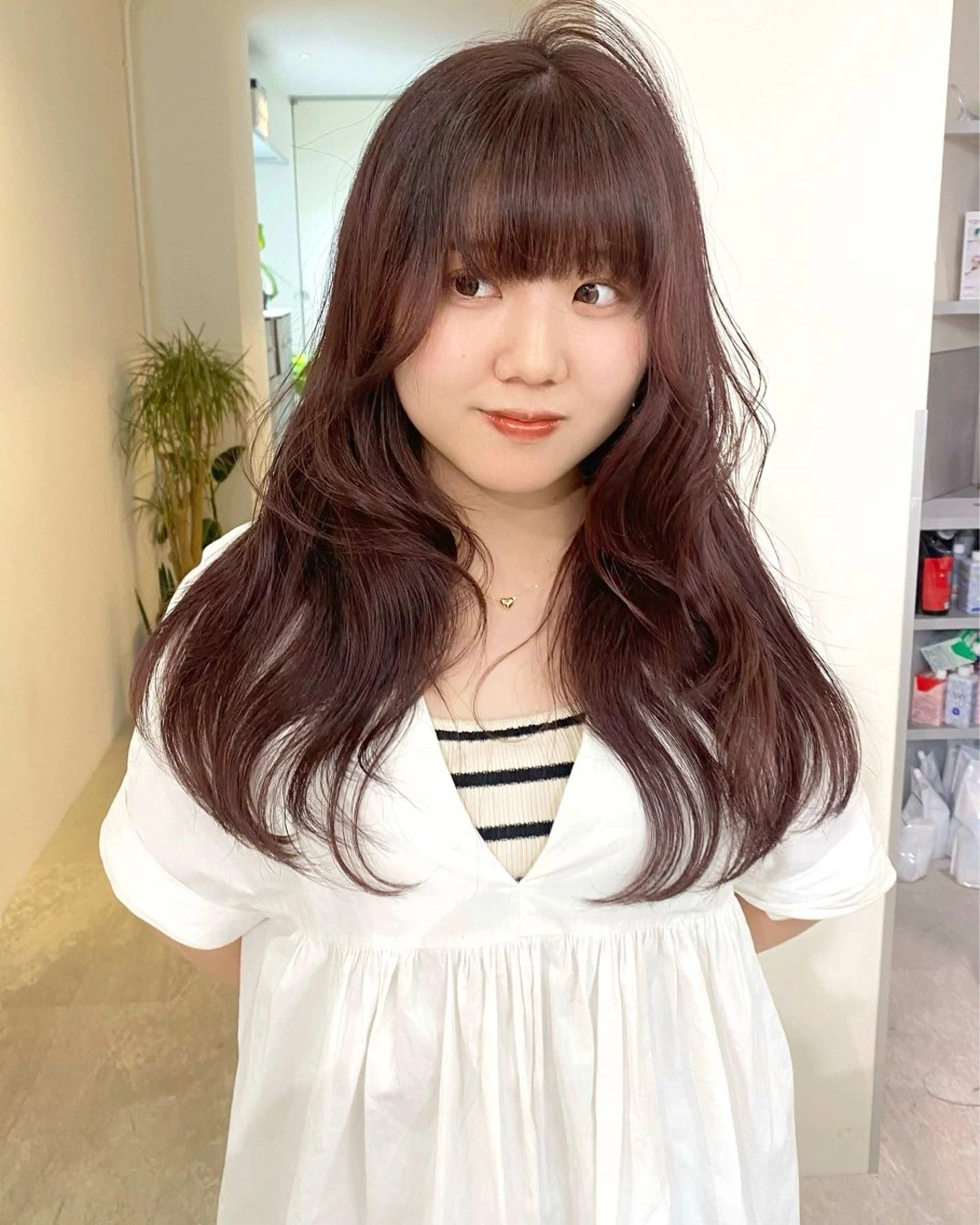 カラー ブリーチ ブラウンカラー ダブルカラー ラベンダーカラー ブリーチなしカラー ヘアカラー mizuki/ピンク ベージュ.レイヤーのヘアスタイル