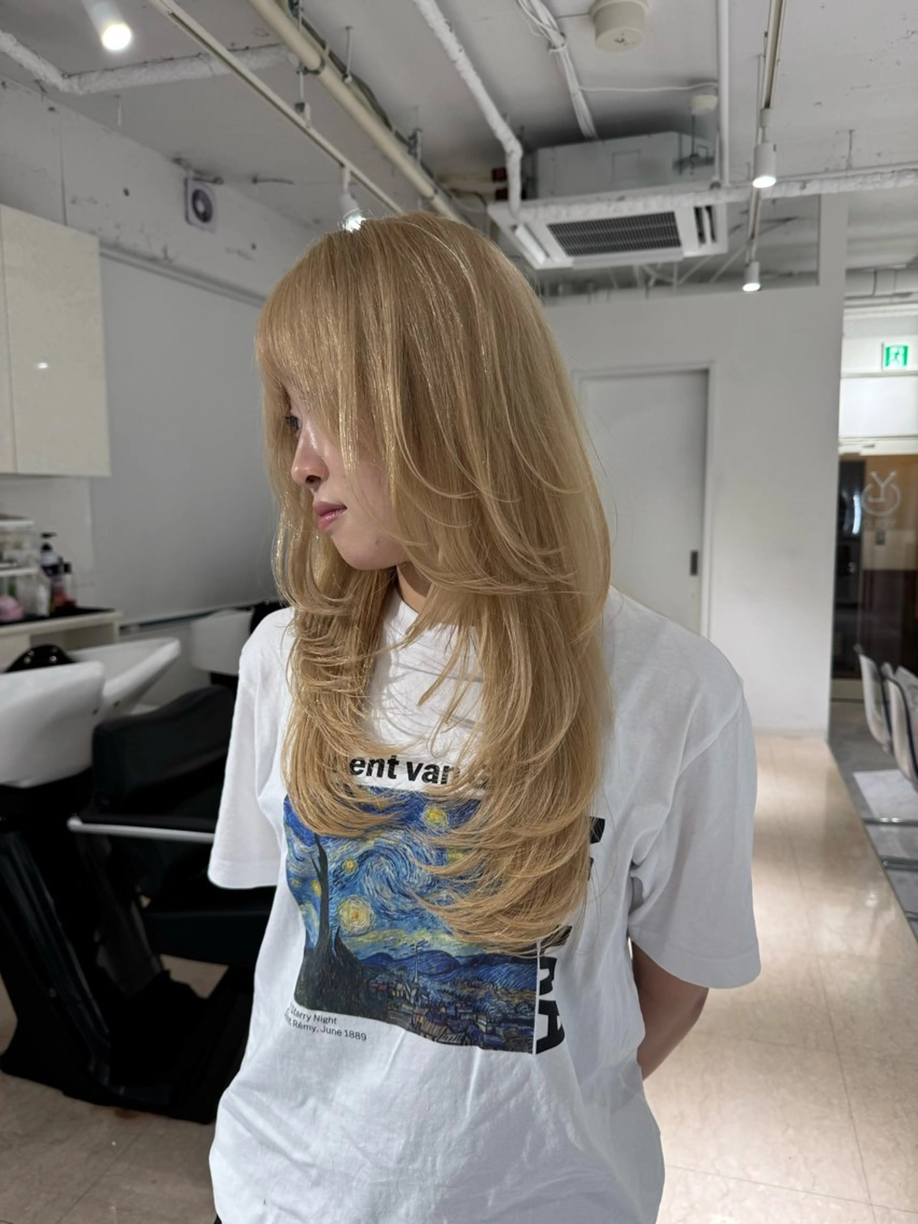 ロング rina/デザイン カラー/上野のヘアスタイル