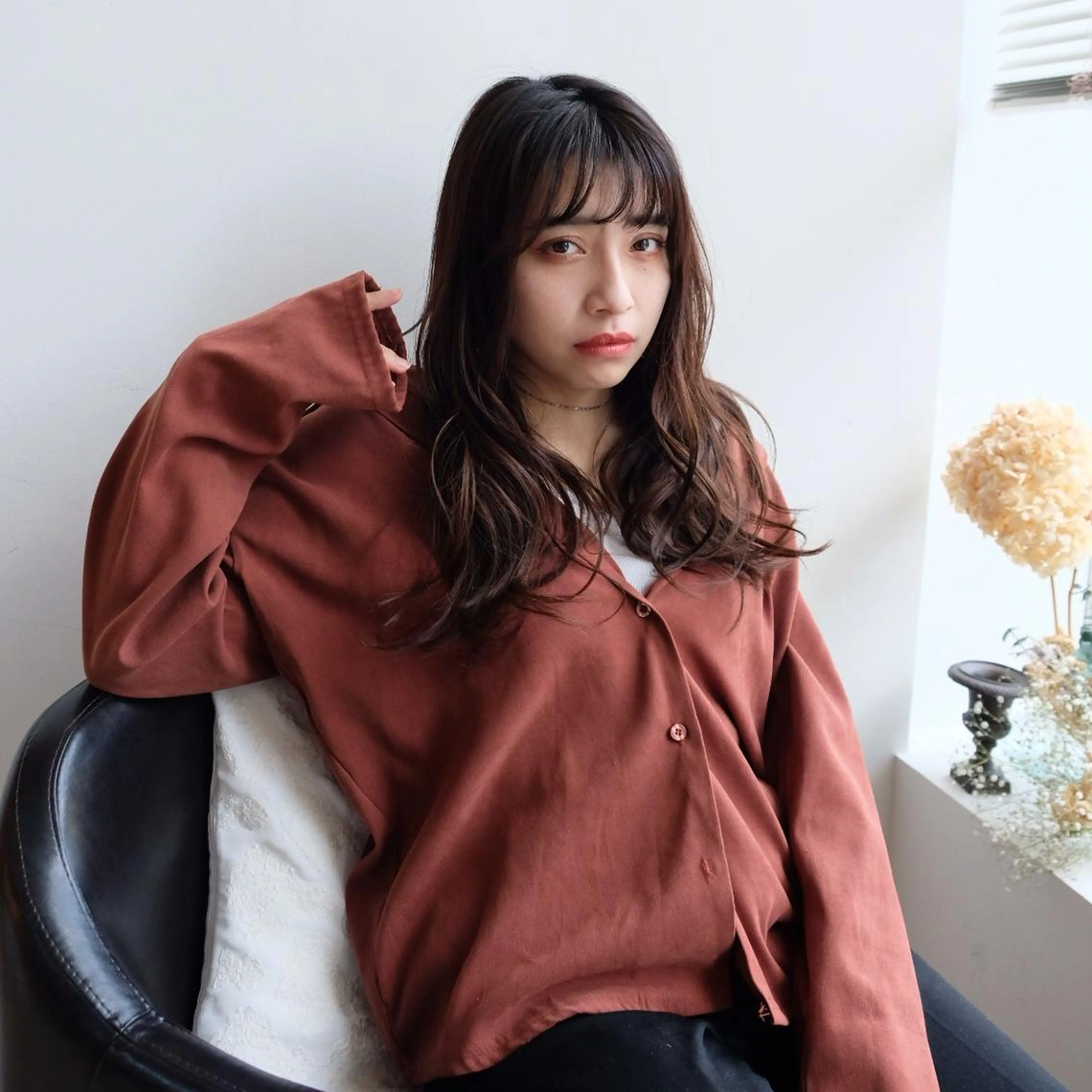 ロング カラー パーマ シースルーバング 大人可愛いHair ❤︎Ayakoのヘアスタイル