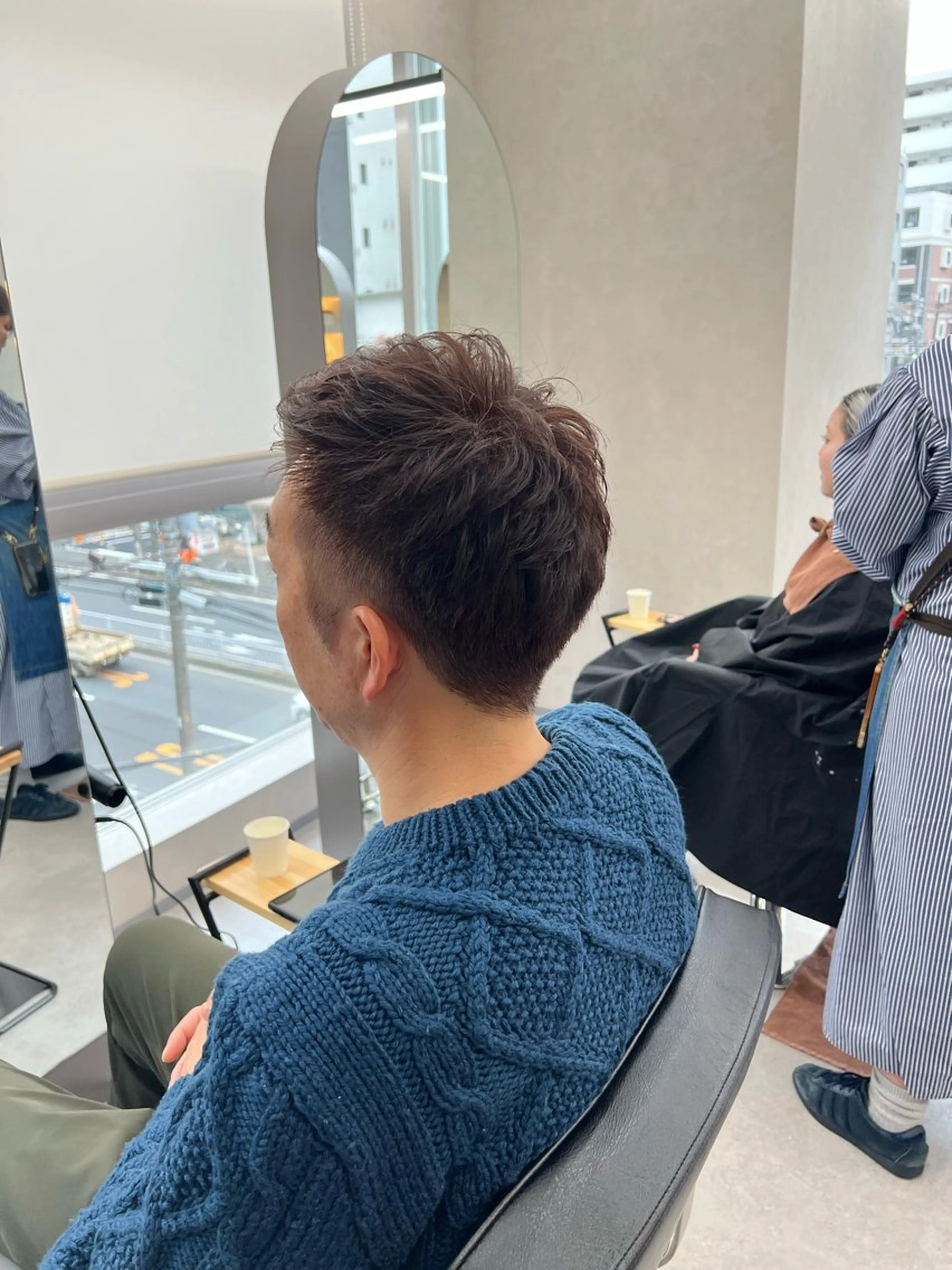 カラー メンズ 刈り上げ カット ヘアカラー トリートメント 艶ボブ🤎ボブパーマ 透明感カラー\メンズのヘアスタイル