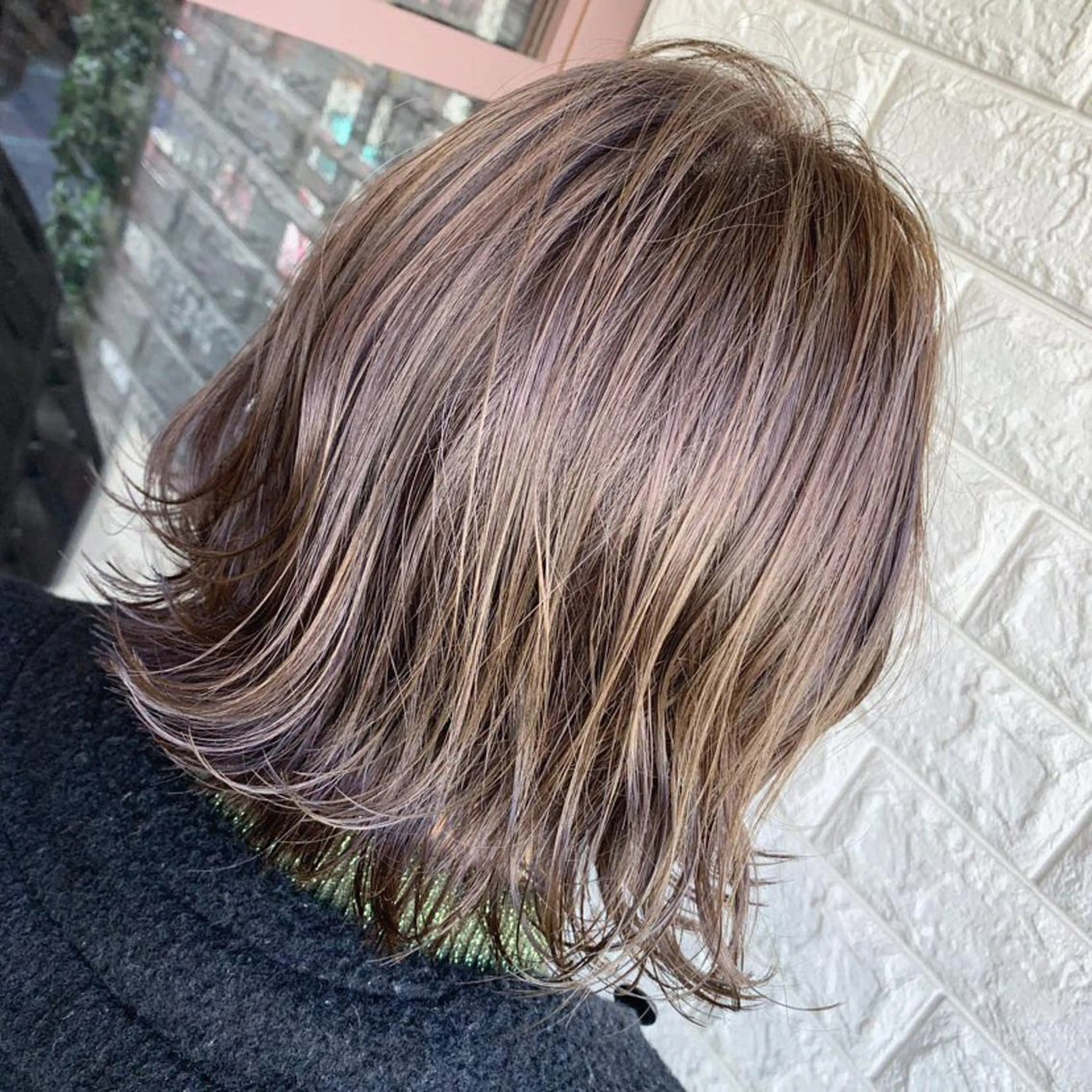 ミディアム カラー ハイライトカラー 3Dハイライト ハイライト 髪質改善/縮毛矯正 心斎橋/池本有宏のヘアスタイル