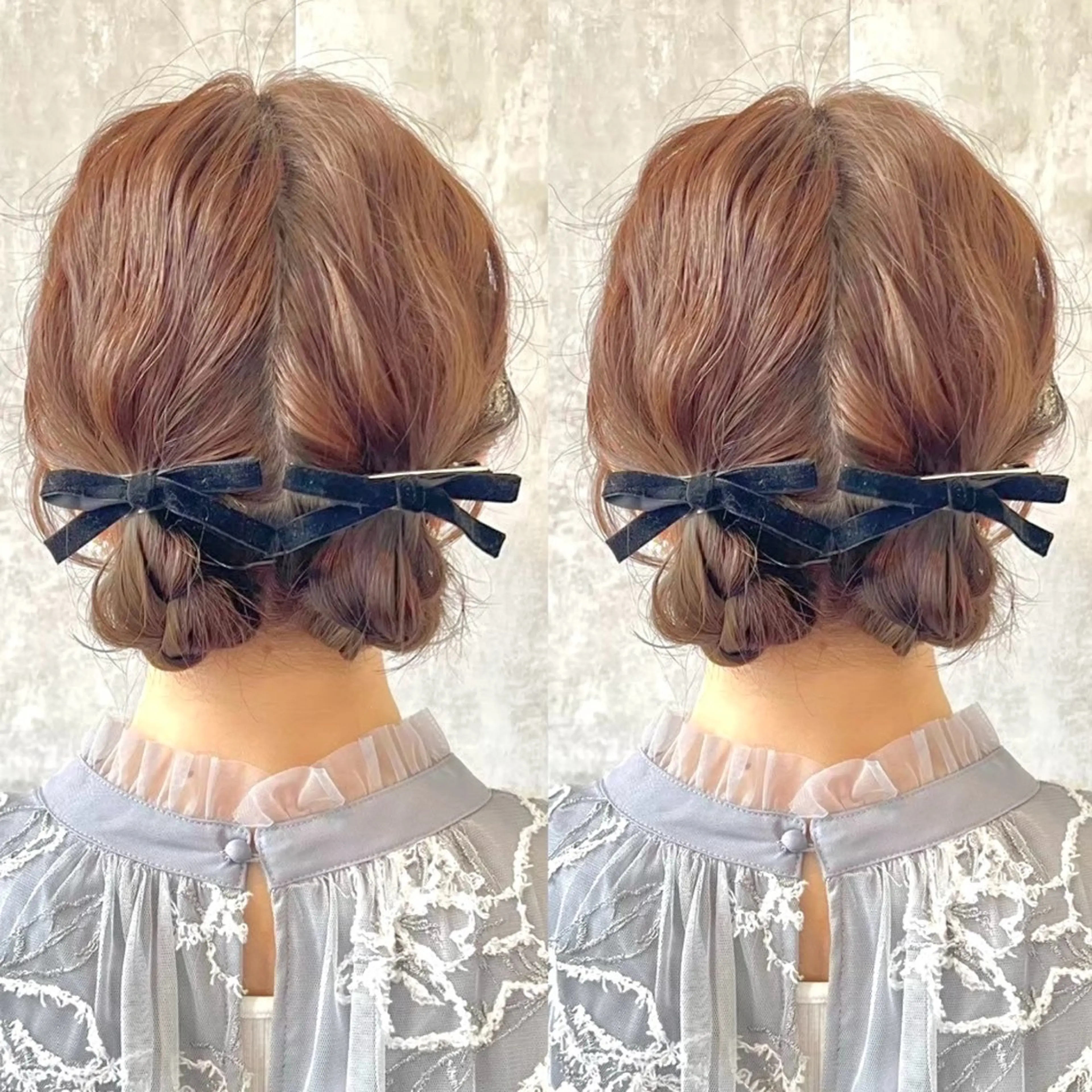 セミロング ヘアアレンジ ヘアセット ヘアメ🎀推しカラー 🥣横浜/しほ🧸のヘアスタイル