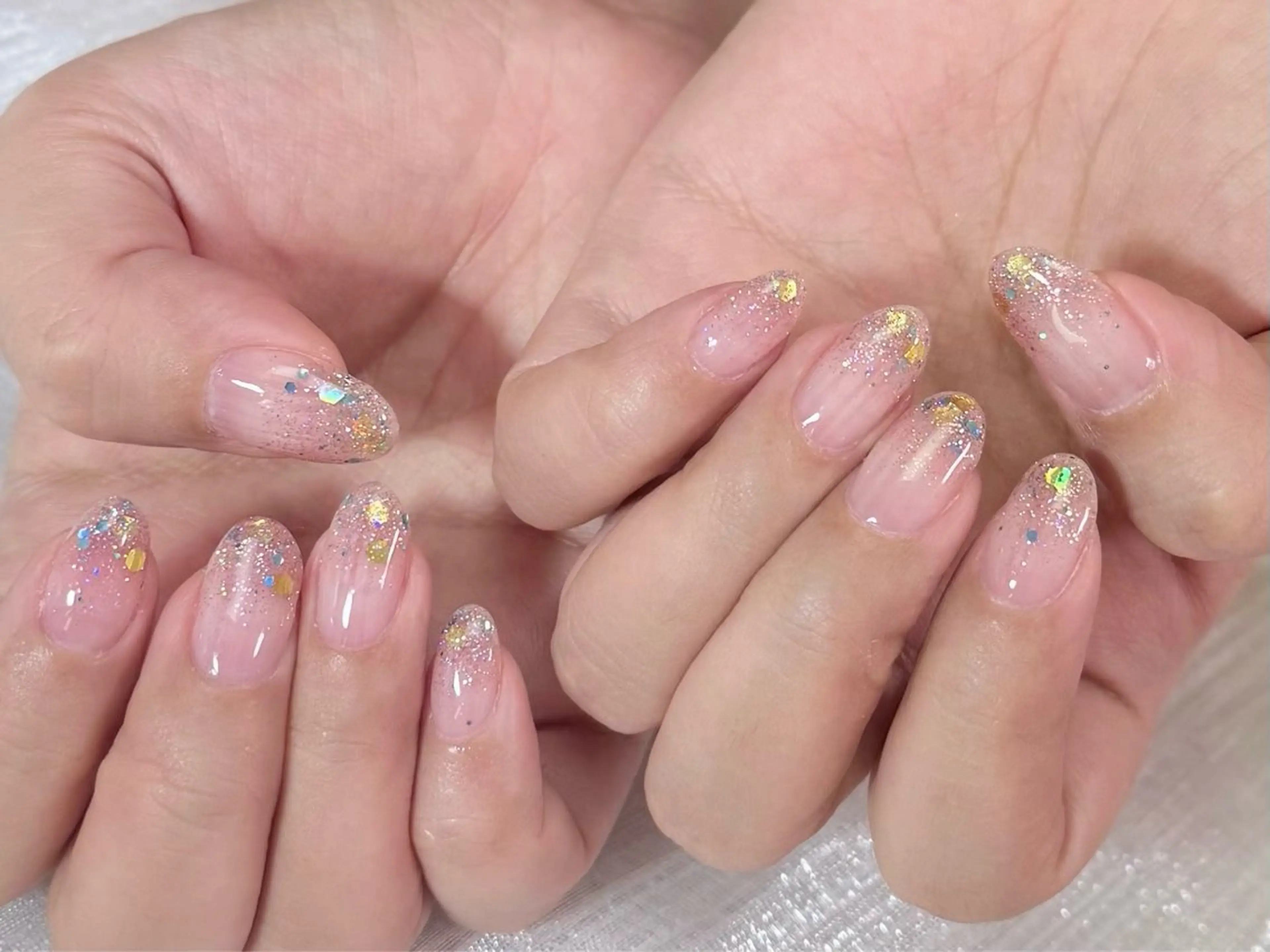 ❤️練習モデル❤️ シンプルワンカラー、ラメグラ、フラッシュネイルの写真