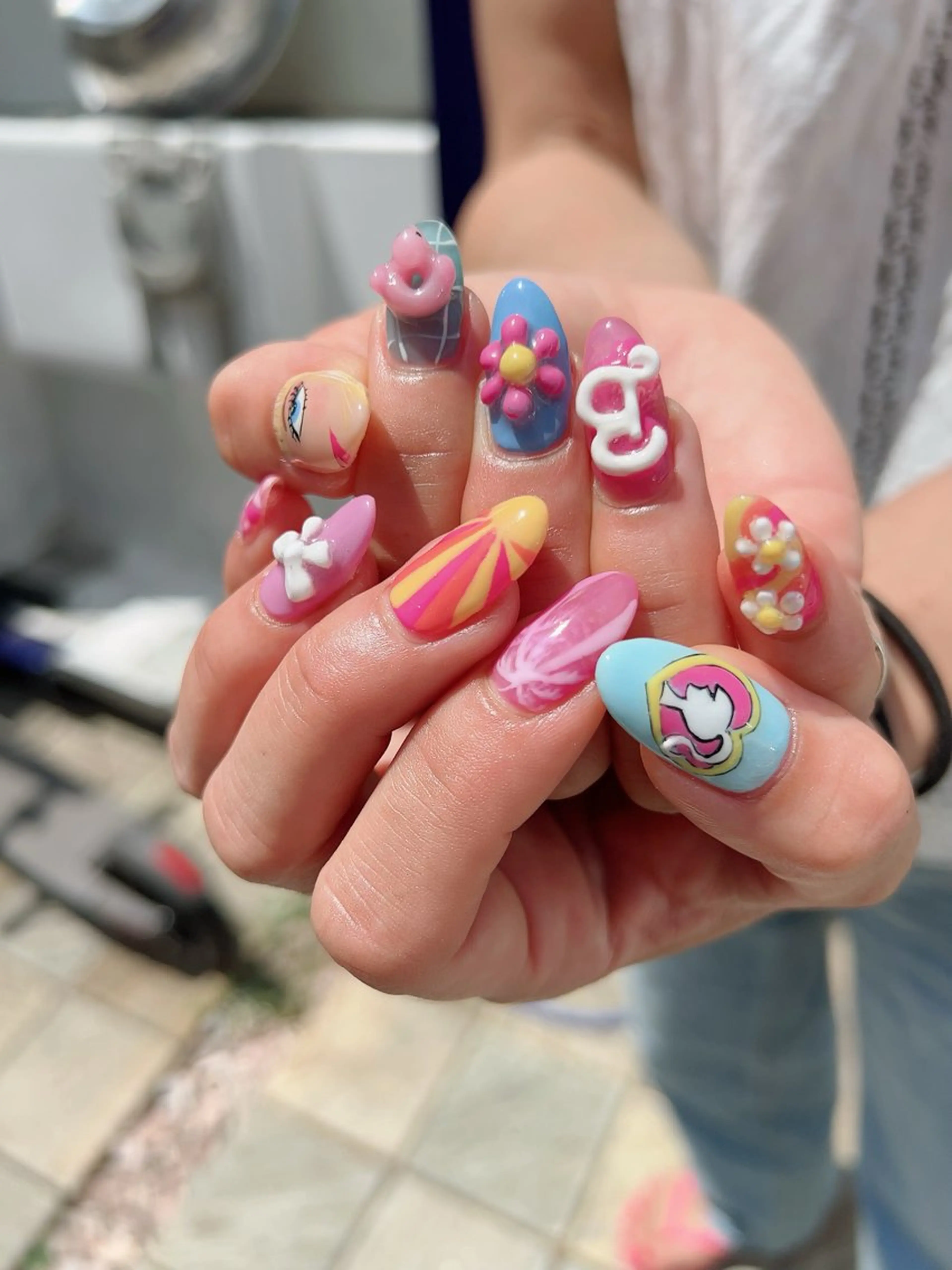 ネイル アートネイル オーロラネイル フレンチネイル ジェルネイル キラキラネイル Nail Salon Dream Mamのネイルデザイン