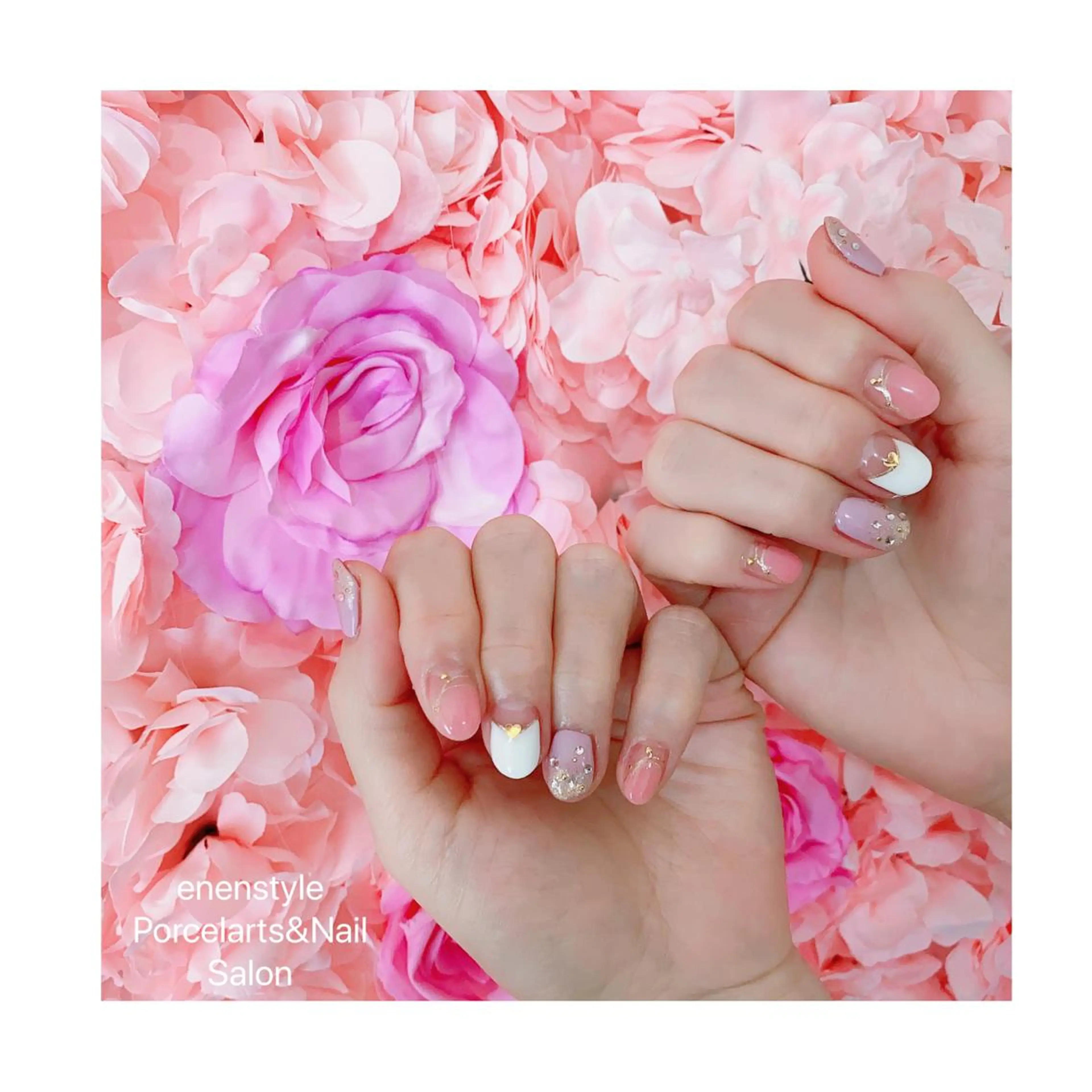 ミディアム ネイル ジェルネイル ニュアンスネイル オフィスネイル ワンカラーネイル パラジェル ハンドネイル 👑enen style👑のネイルデザイン