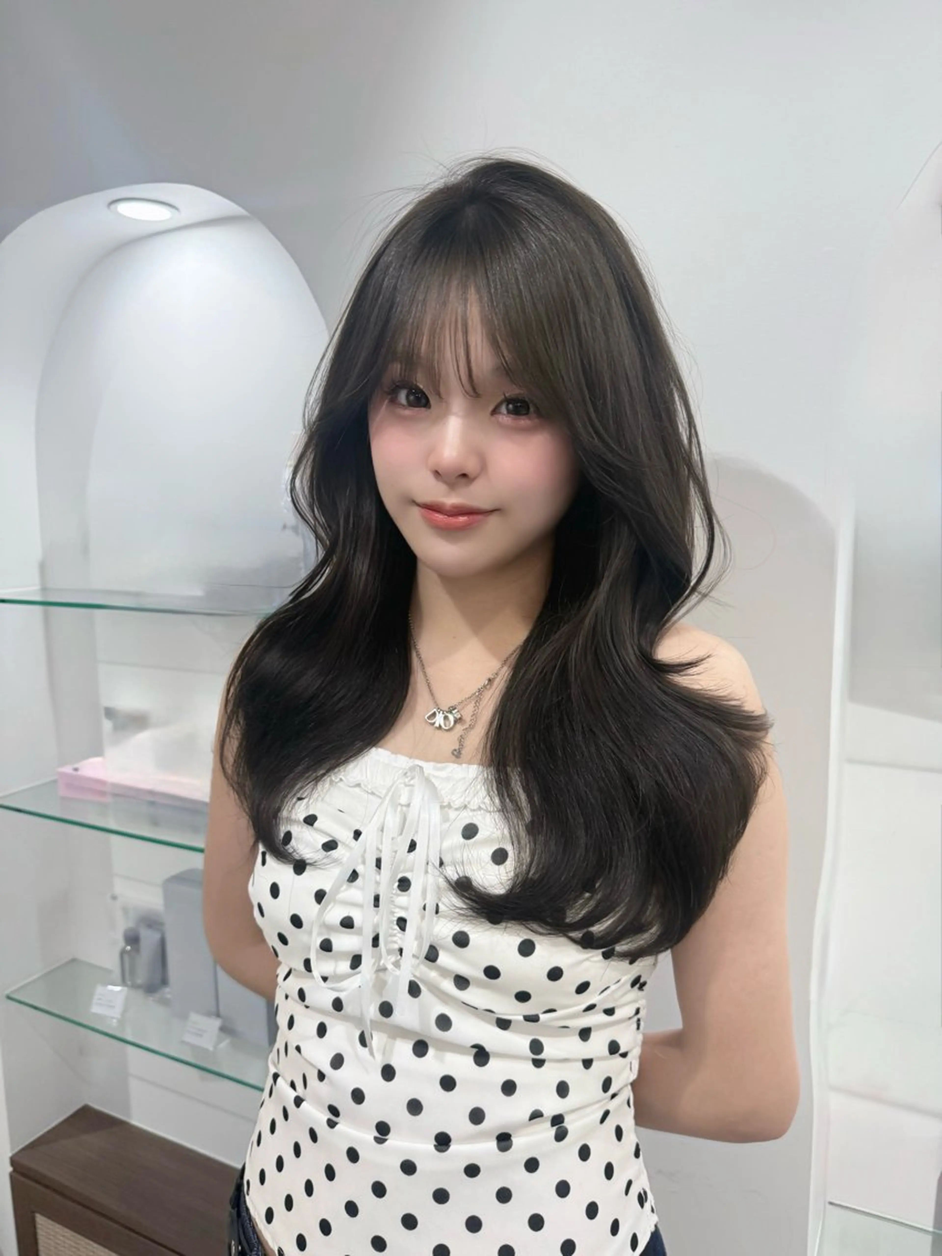 ロング 韓国風ヘア レイヤーカット ヘアカラー トリートメント レイヤーカット/ 和奏︎✿のヘアスタイル