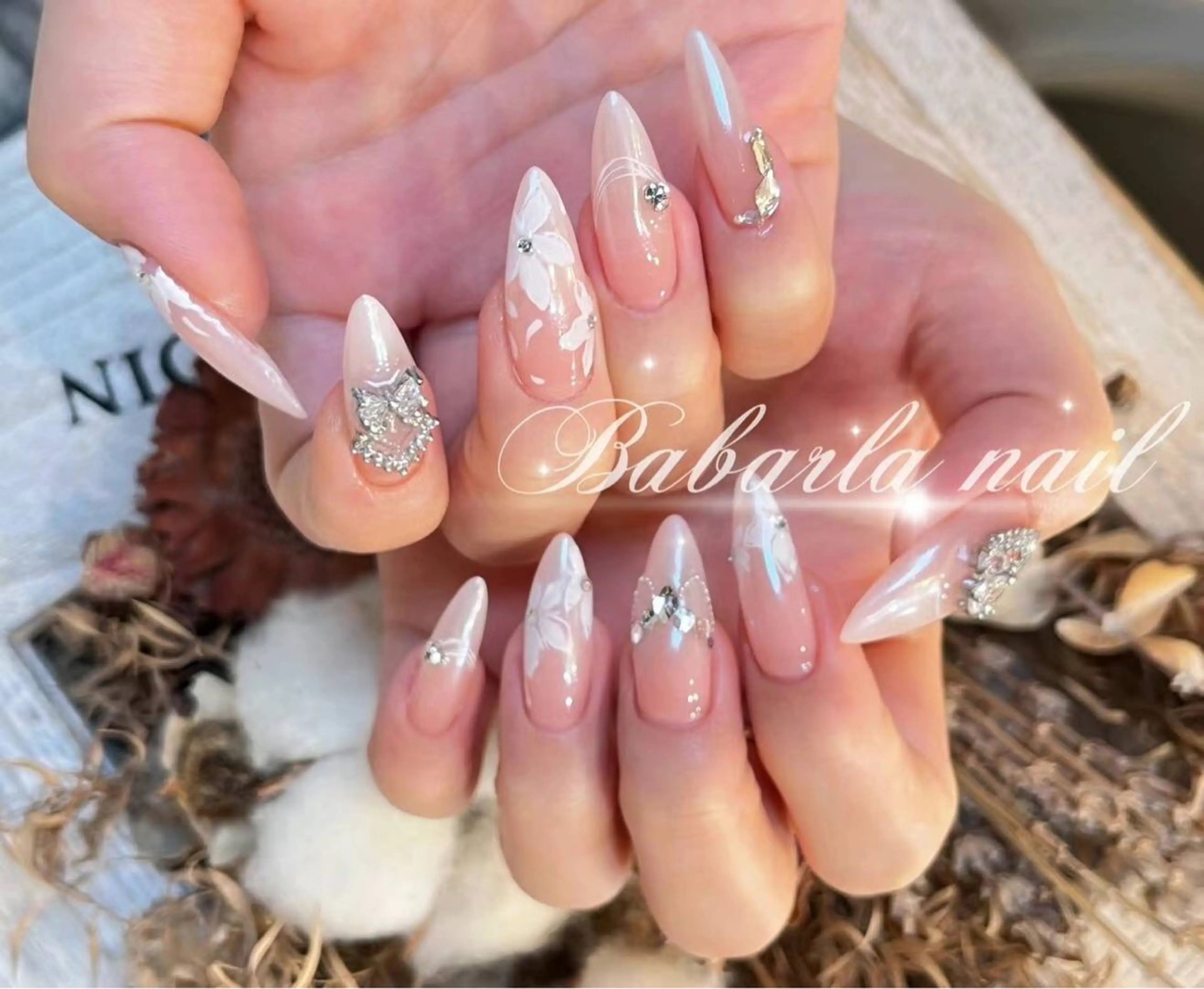 ネイル フラワーネイル ピンク babarla Nailのネイルデザイン