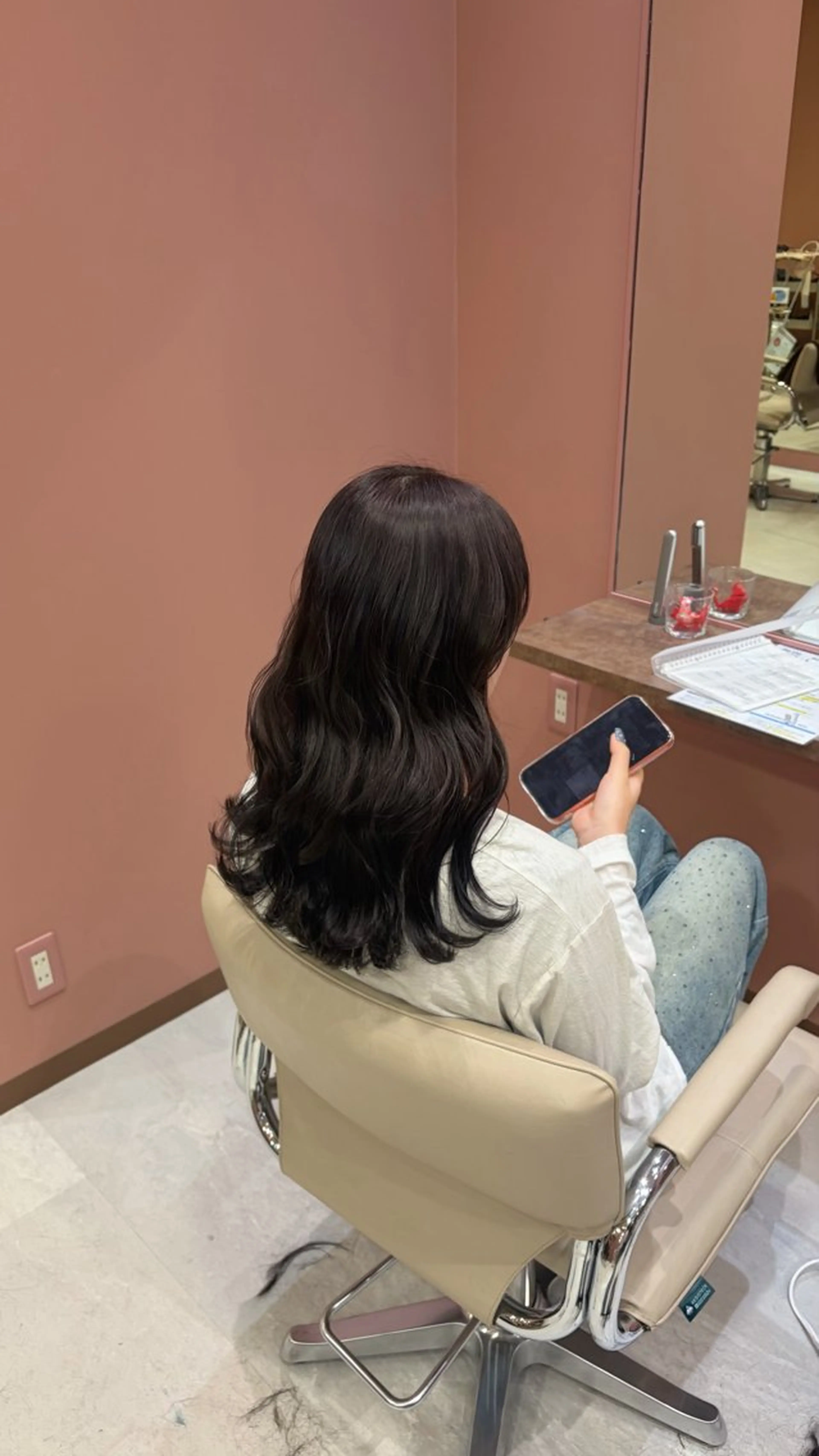 セミロング カラー カット ヘアカラー 聖菜/ hina /レイヤー/艶カラーのヘアスタイル