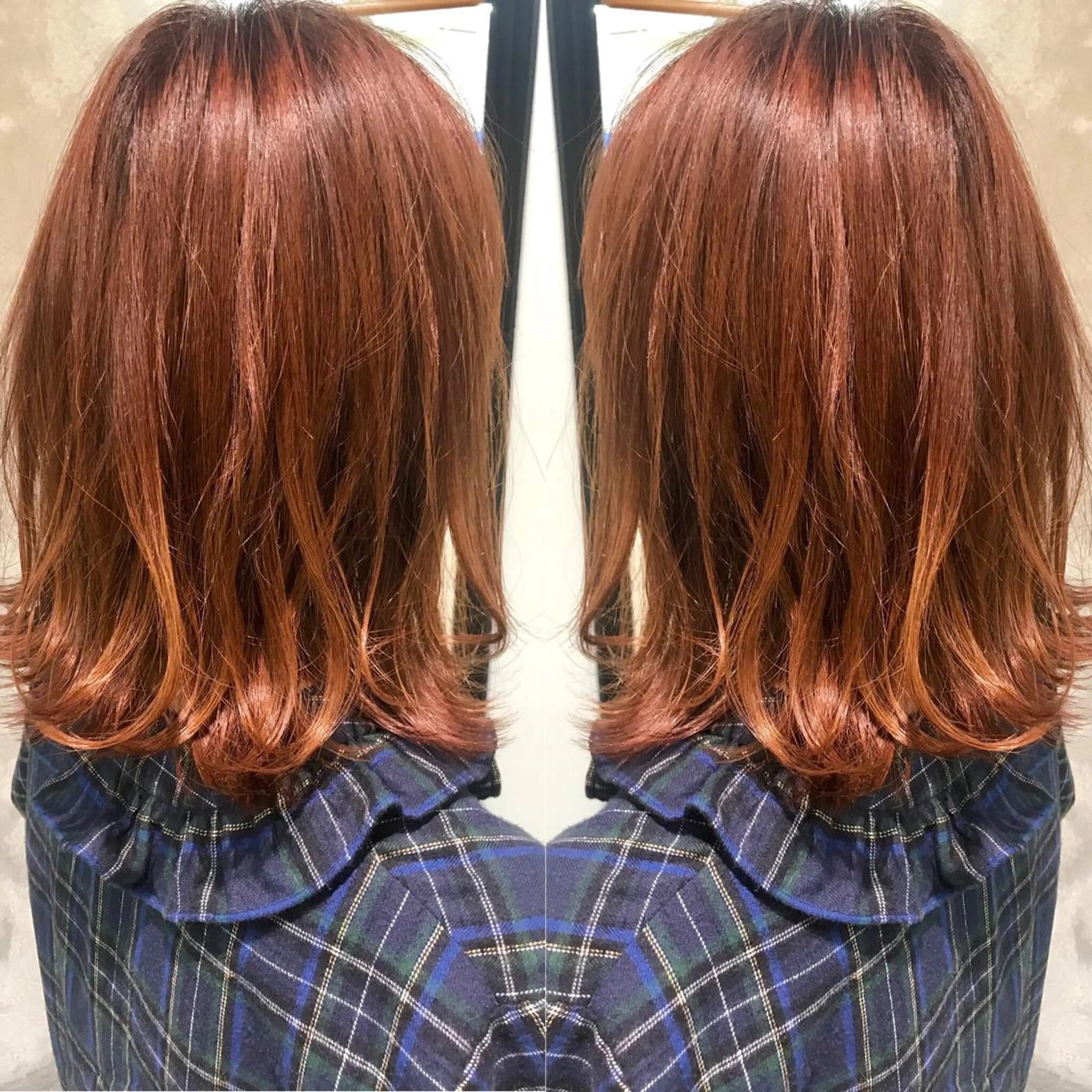 ミディアム カラー ベージュカラー オレンジ 松村 崇弘のヘアスタイル