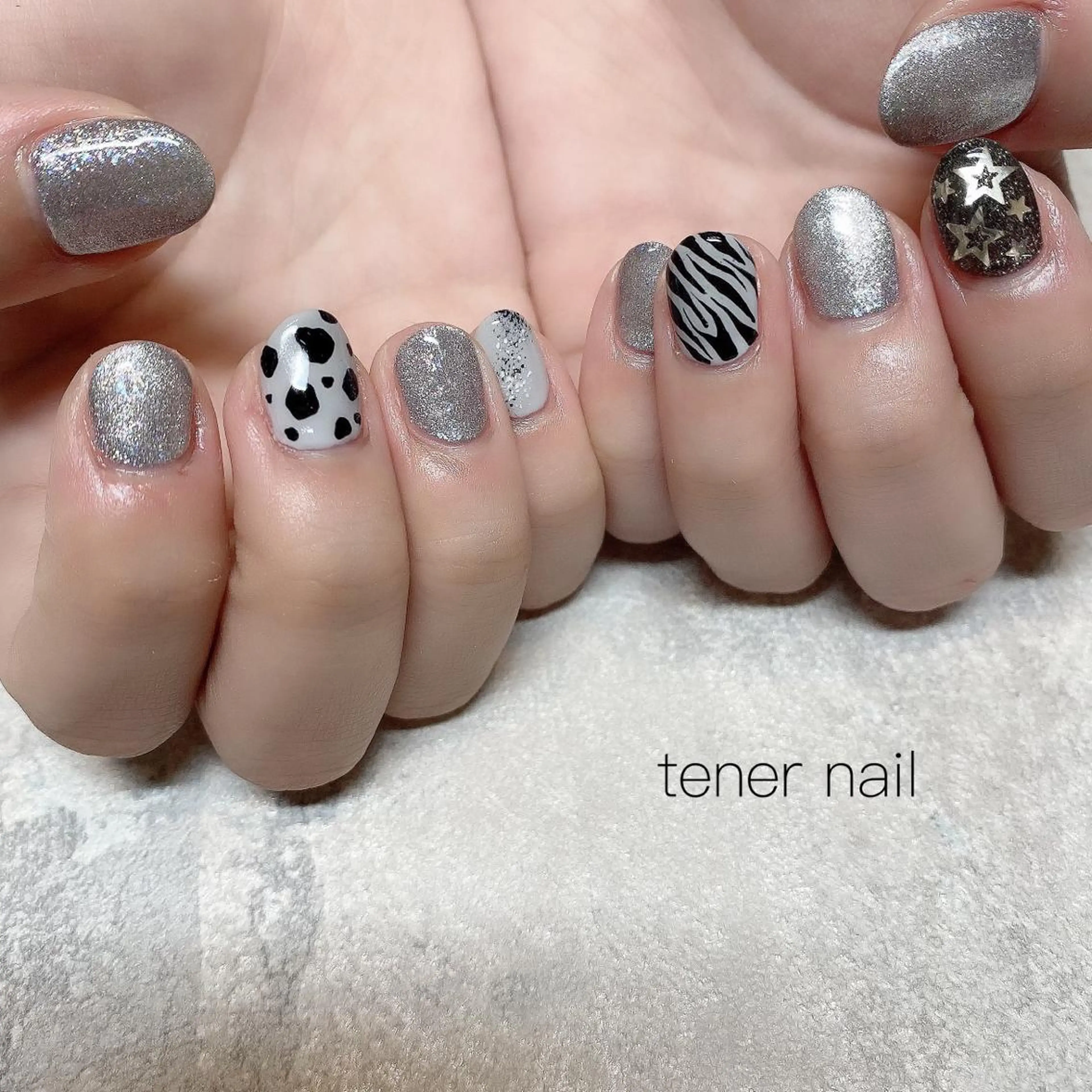 ネイル アニマル柄 マグネットネイル テネルネイル tener nailのネイルデザイン