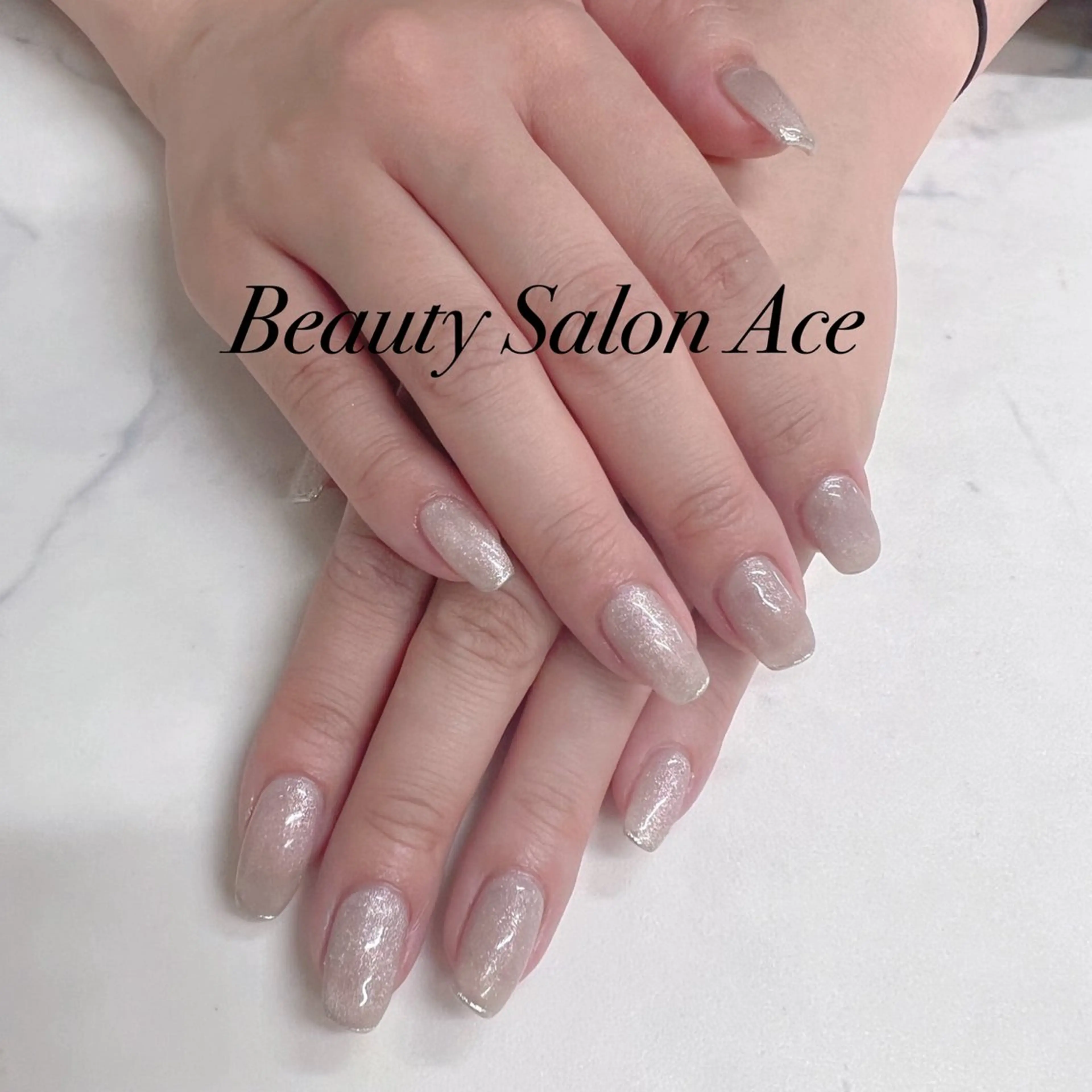 ネイル マグネットネイル メンズネイル ミラーネイル シルバー 夏ネイル ハンドネイル ハンドケア 池袋フィルイン Ace♡Nailのネイルデザイン