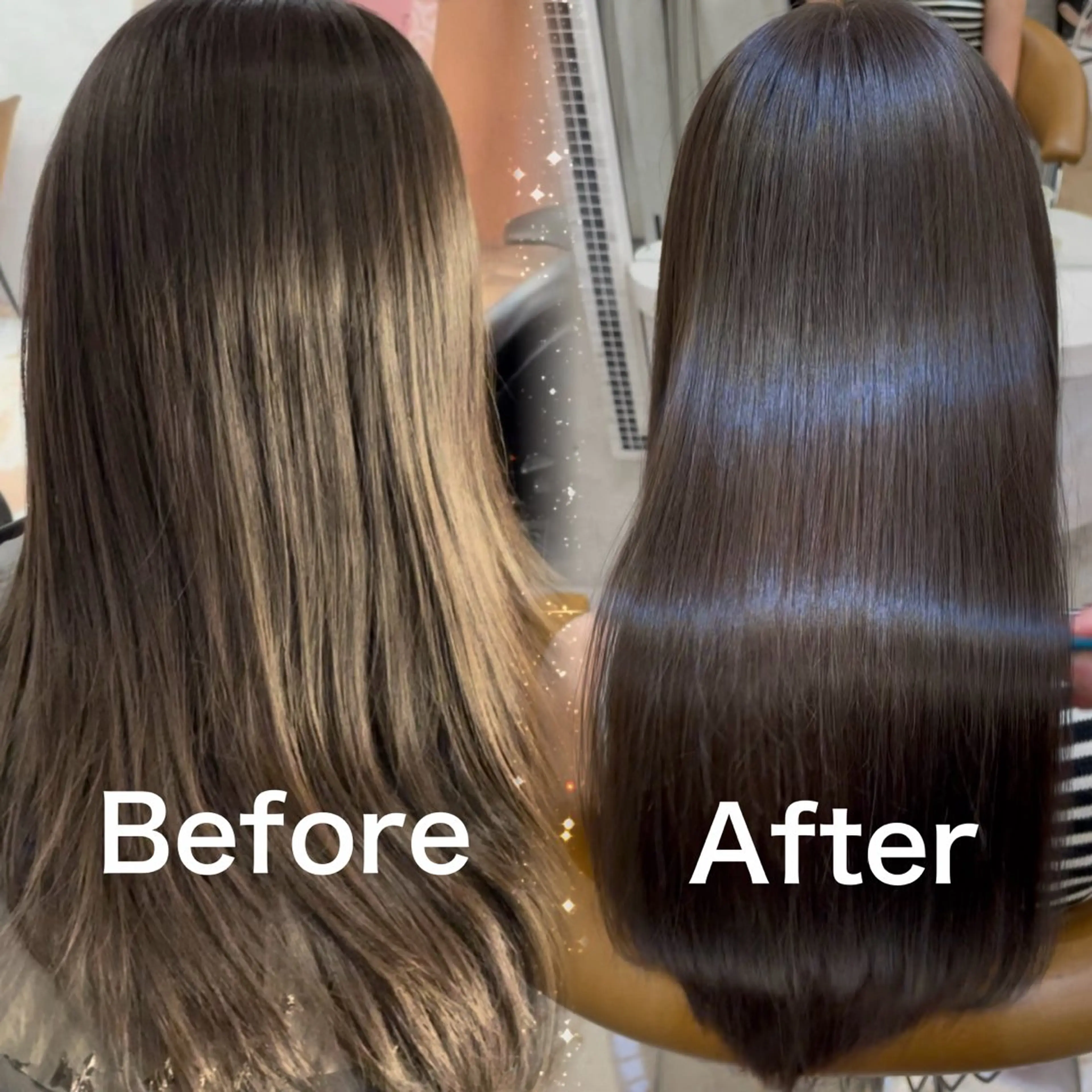 ロング カット ヘアカラー トリートメント ブリーチなし 透明感カラー/艶髪のヘアスタイル