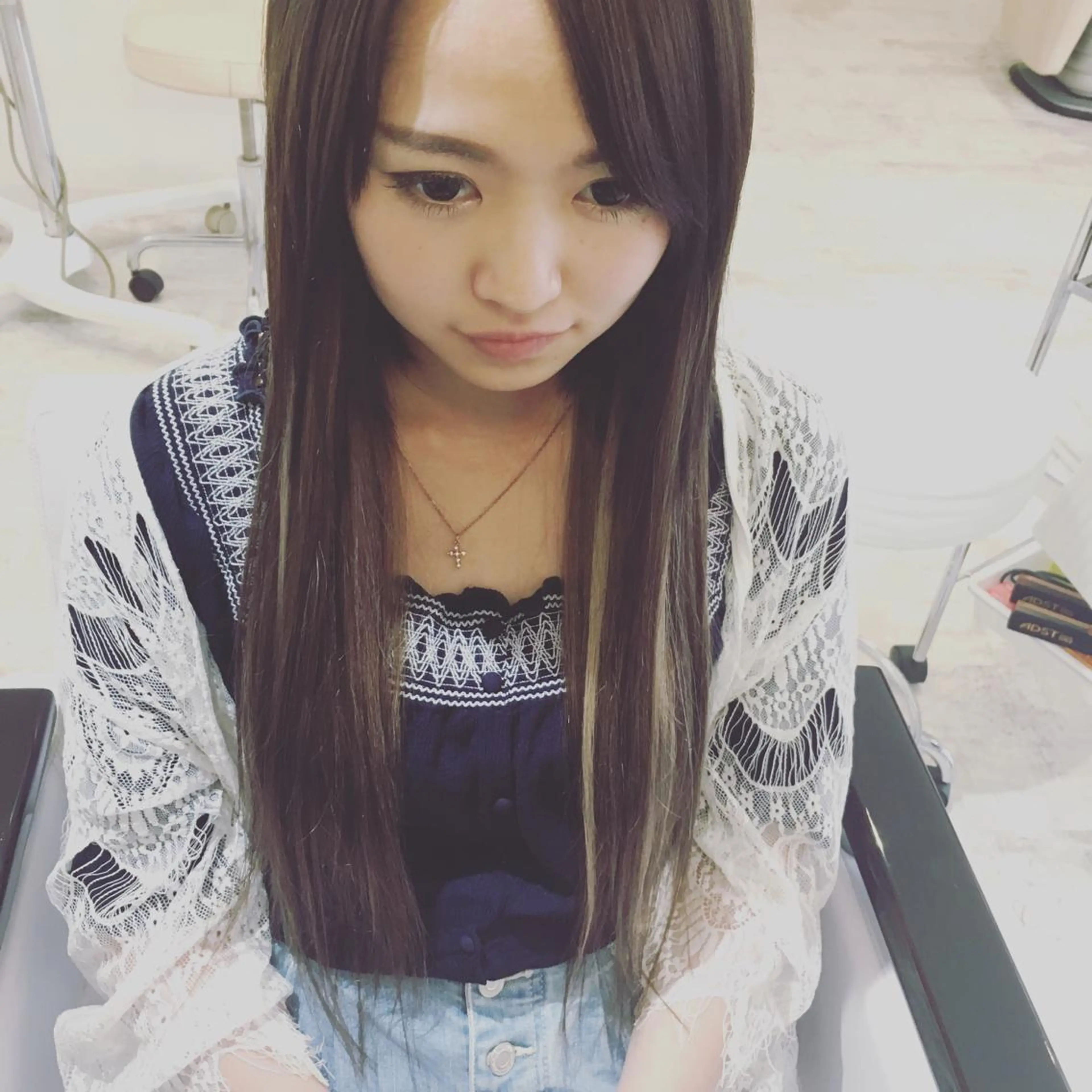 カラー セミロング プルエクステ エクステ ヘアカラー エクステ Wakita Masakiのヘアスタイル