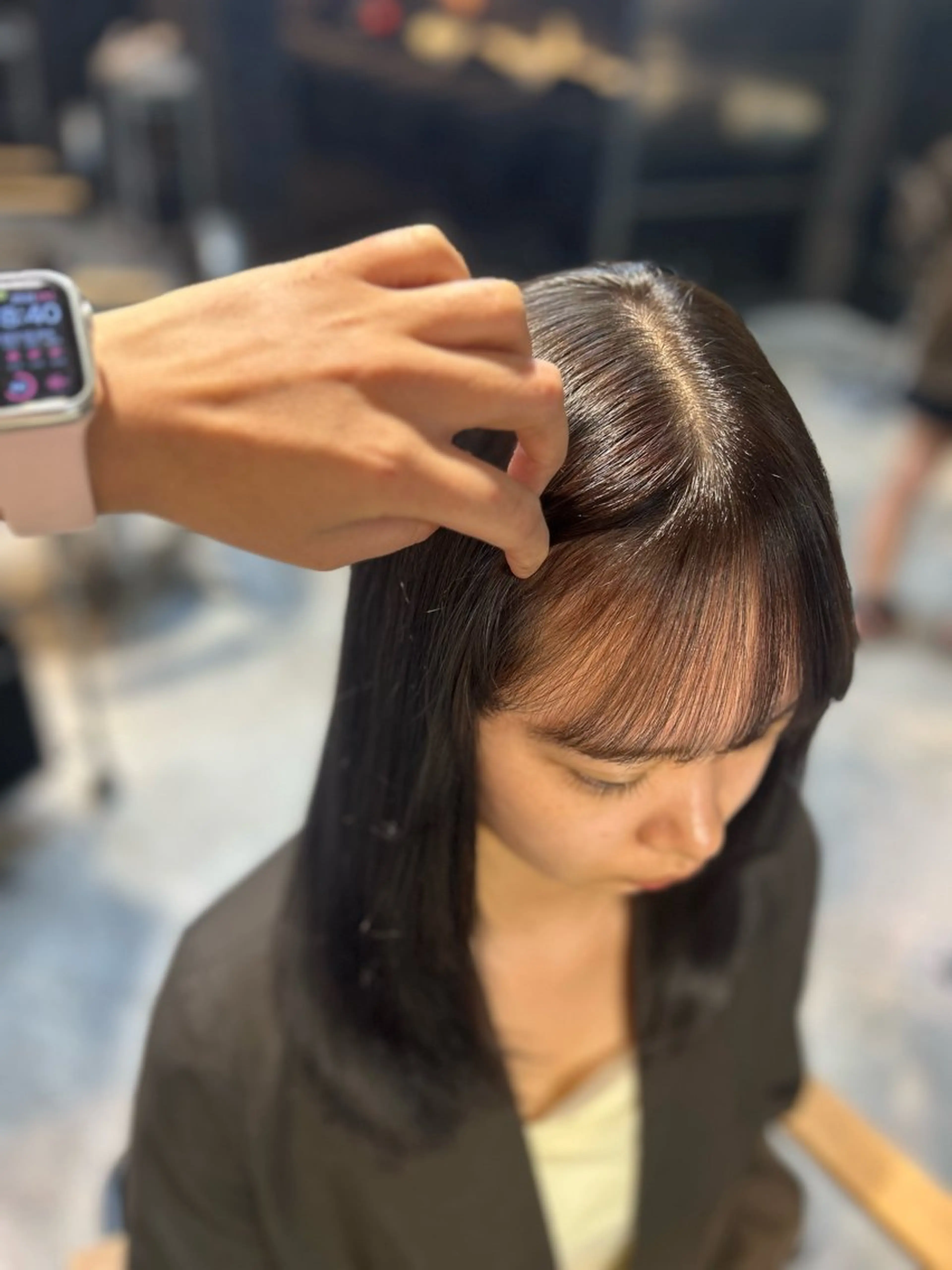 【ピンピンしない縮毛矯正】✨カット➕前髪縮毛矯正✨自社開発のお薬で自然な仕上がりに🌿盛れる顔周り作ります💖の写真