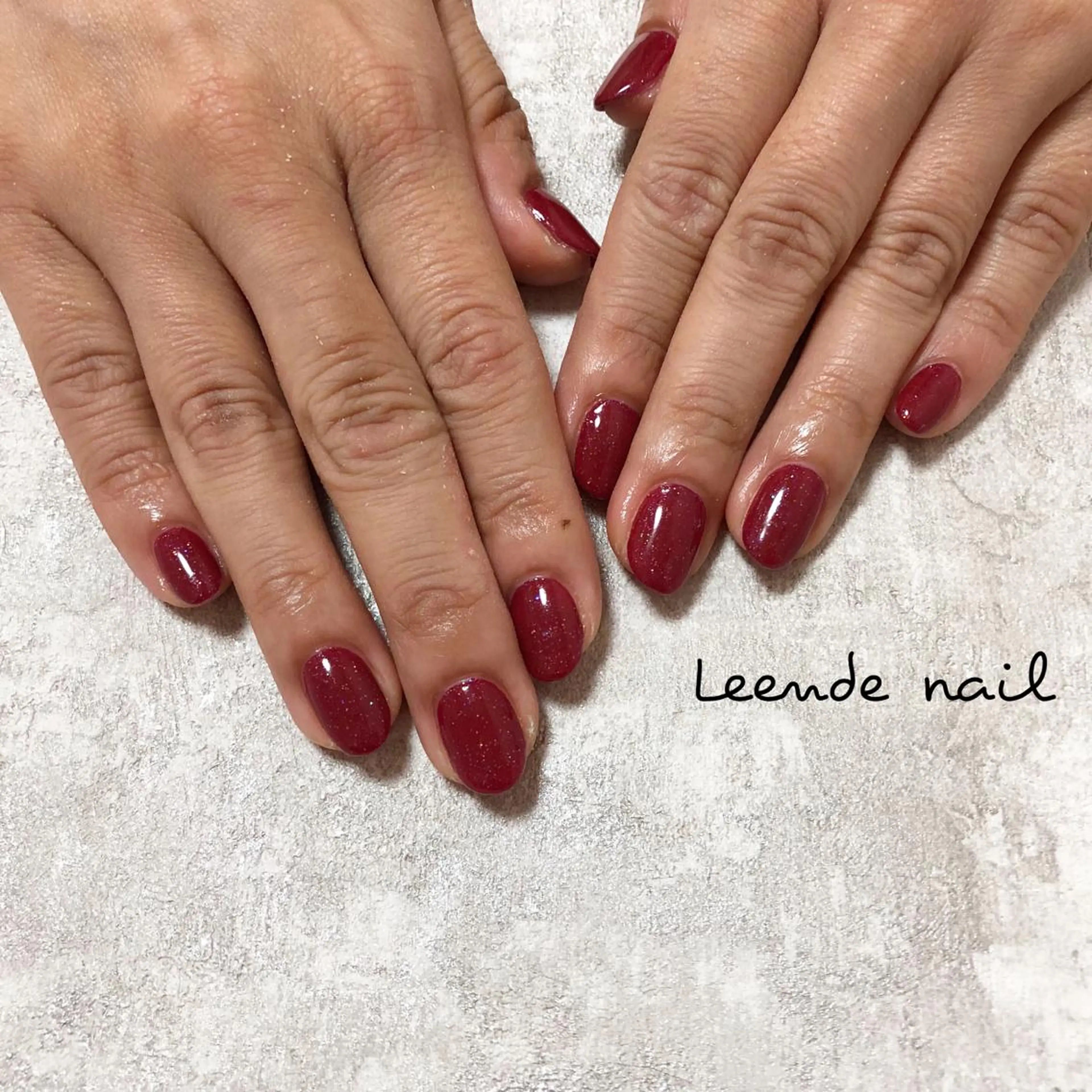ネイル ボルドー ワンカラーネイル Leendenail 【リエンダネイル】のネイルデザイン