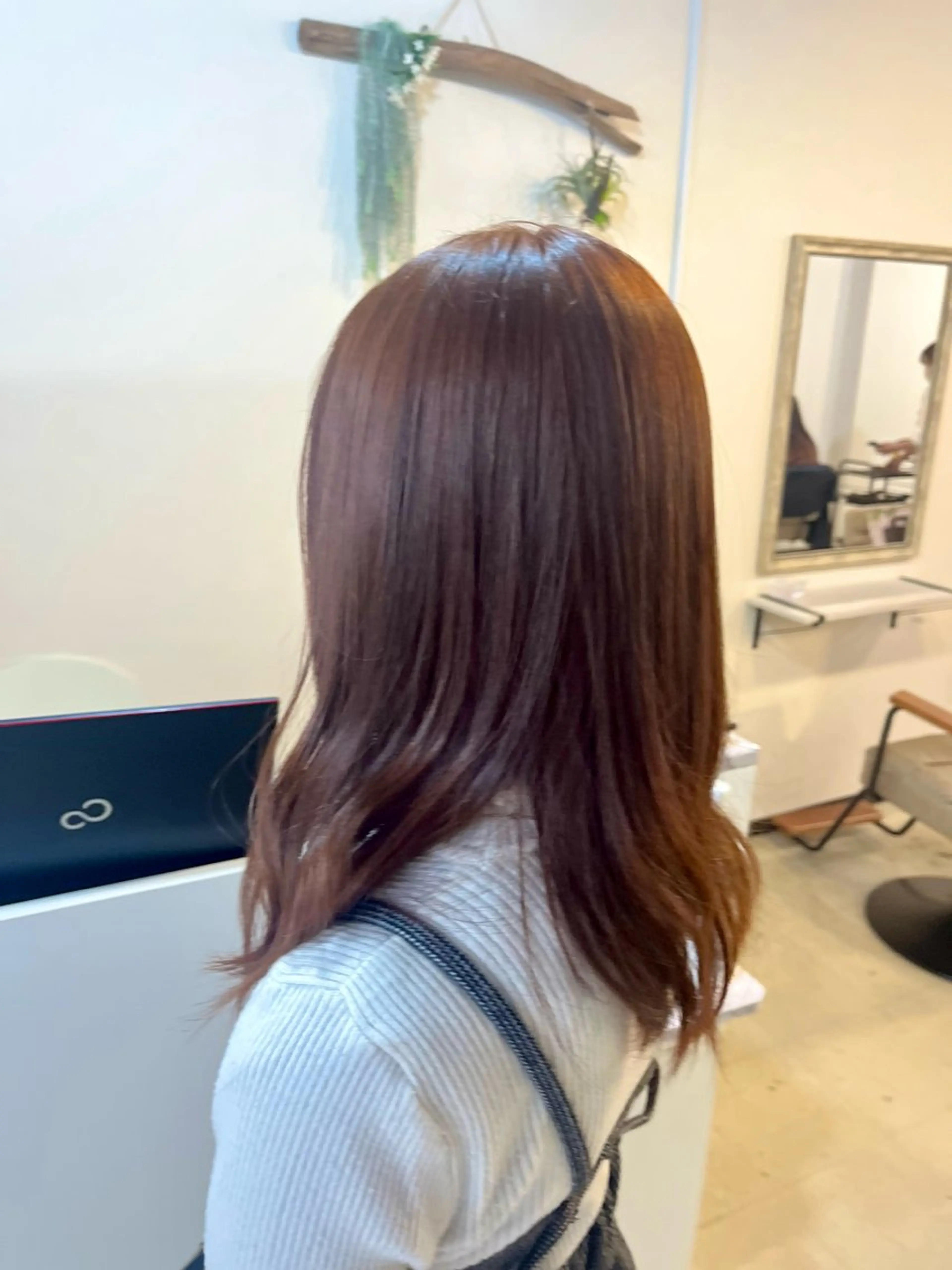 ミディアム カラー ブリーチ ブラウンカラー ブリーチなしカラー オレンジ オレンジブラウン ヘアカラー Sherry/R 三川町 山本なつみのヘアスタイル