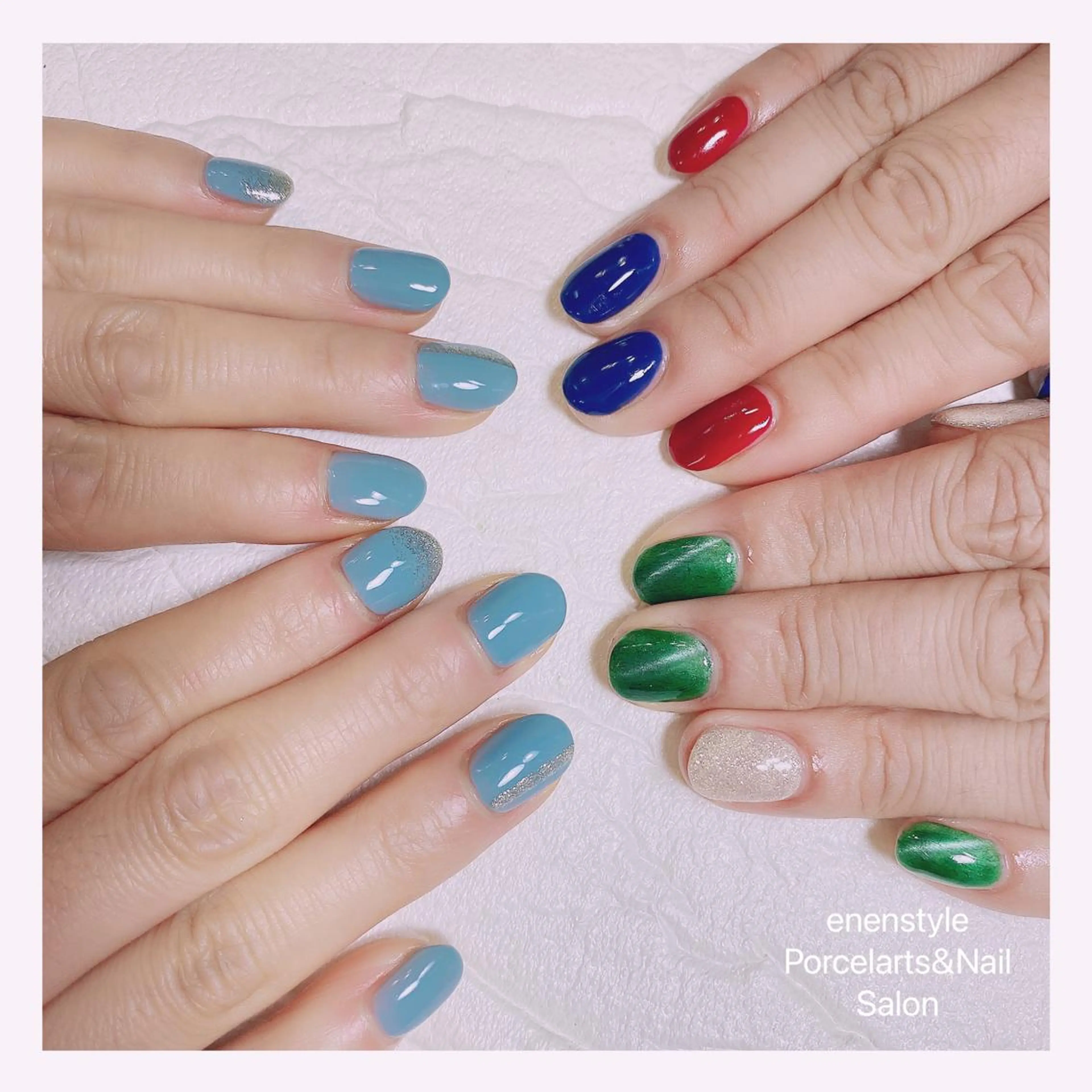 ショート ネイル ハンドネイル 👑enen style👑のネイルデザイン