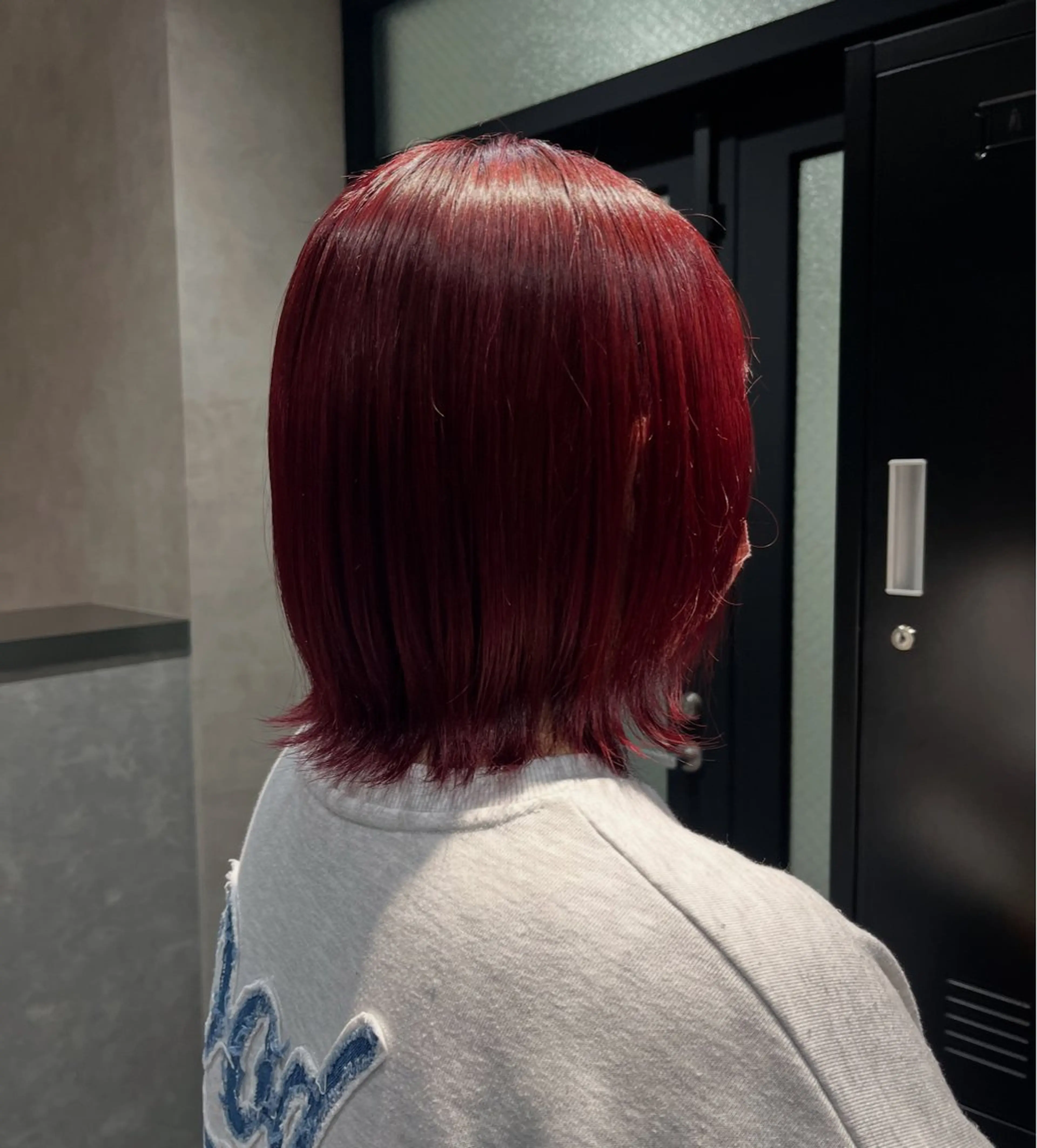 ショート カラー カシス 透明感カラー レッドカラー 髪質改善 縮毛矯正 ヘアカラー 《.Xian》ナツミ /ボブ/顔周りカットのヘアスタイル