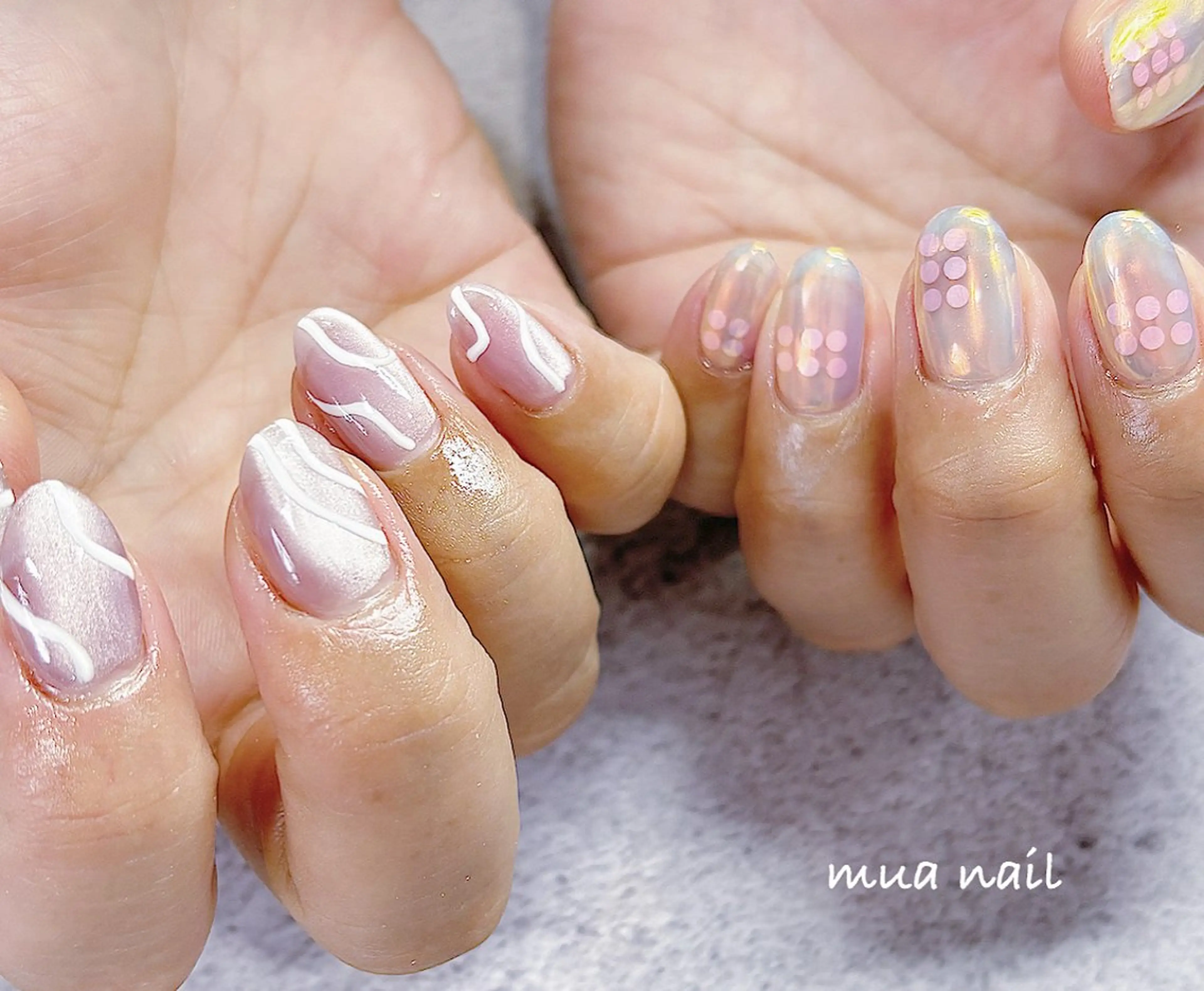 ネイル オーロラネイル キラキラネイル マグネットネイル ハンドネイル mua nail mikiのネイルデザイン