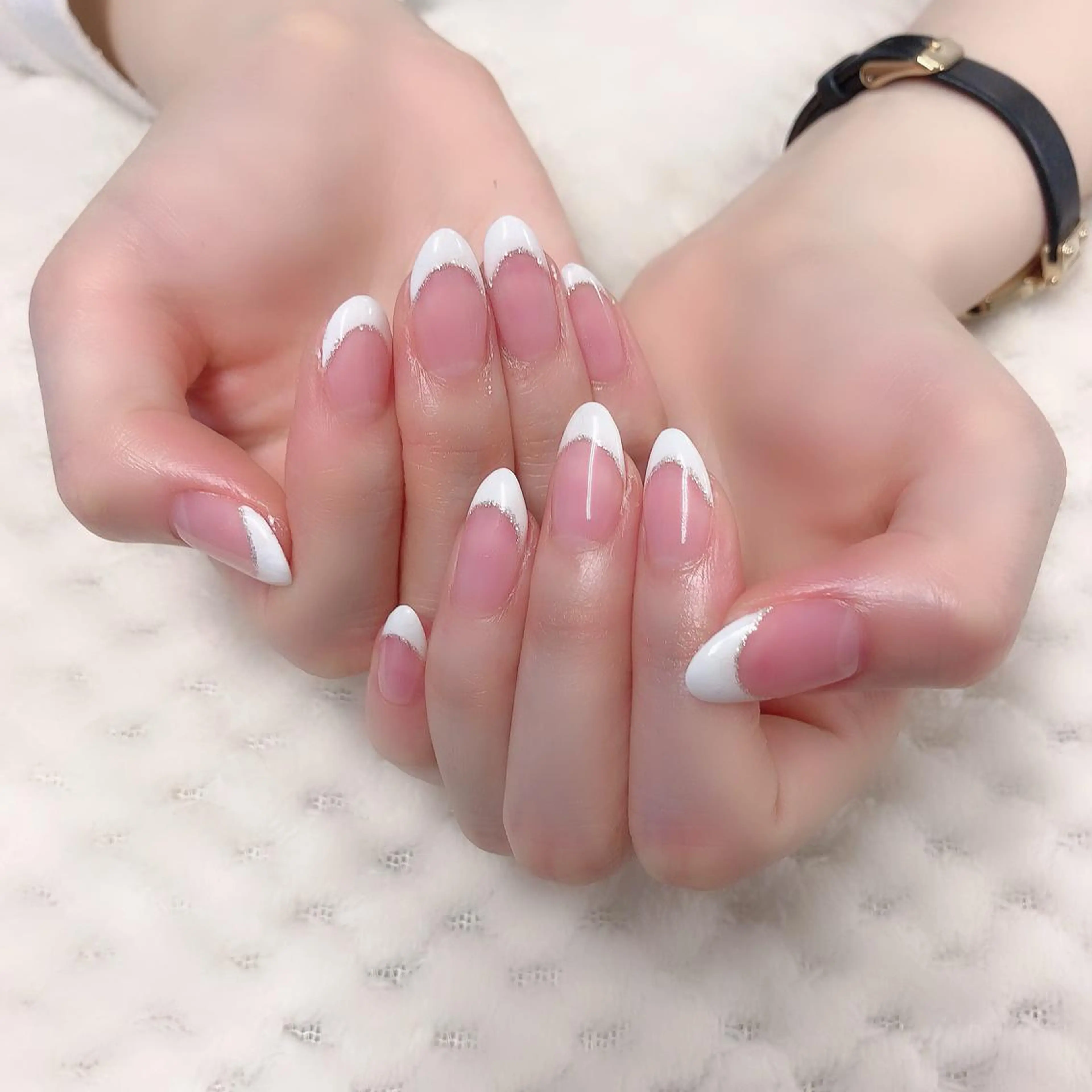 ネイル フレンチネイル ラメ(グリッター) ono megumiのネイルデザイン