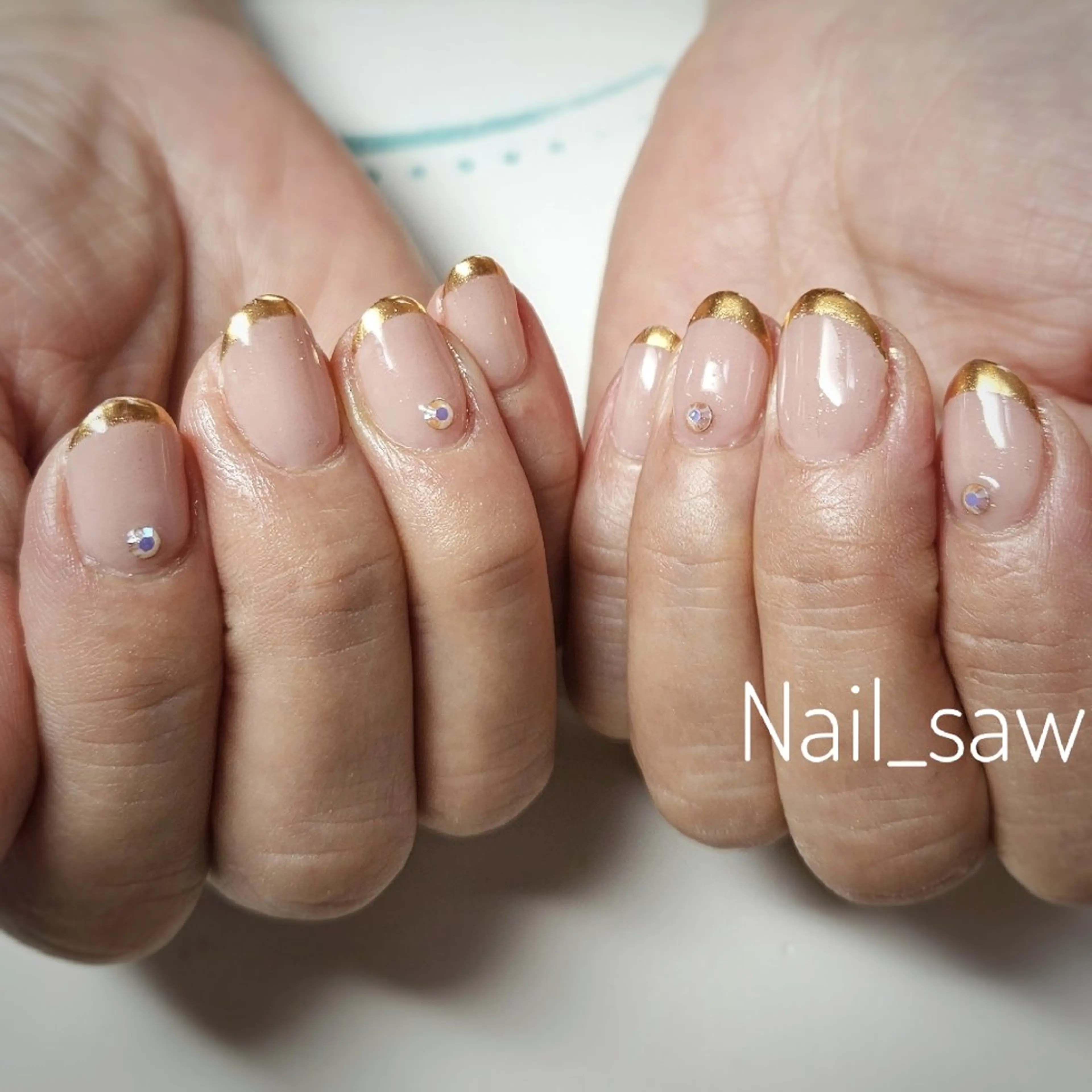 ネイル フレンチネイル ミラーネイル ハンドネイル Y. Saoriのネイルデザイン