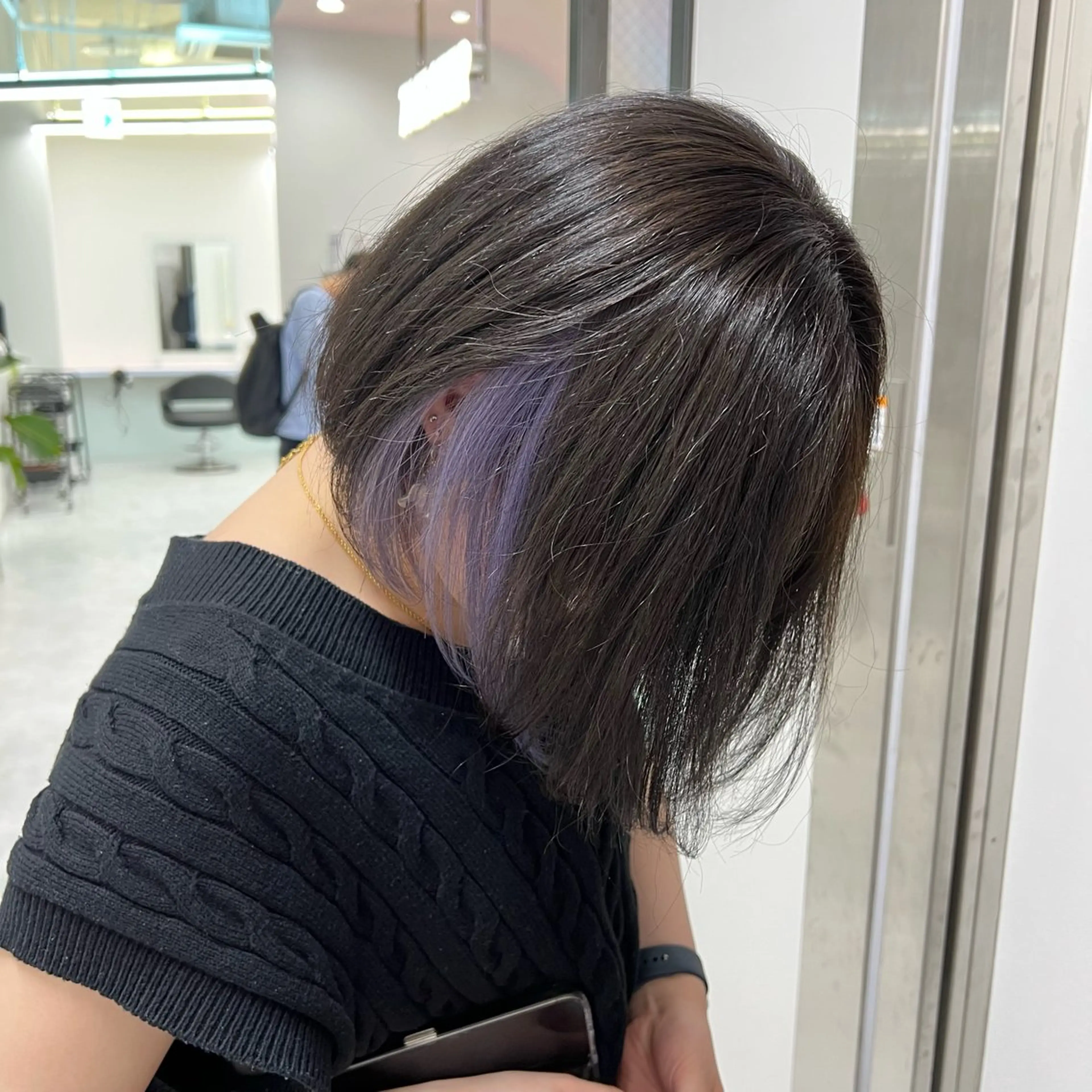 ミディアム カラー カット 縮毛矯正 韓国スタイル🇰🇷 トレンドレイヤー🪡のヘアスタイル