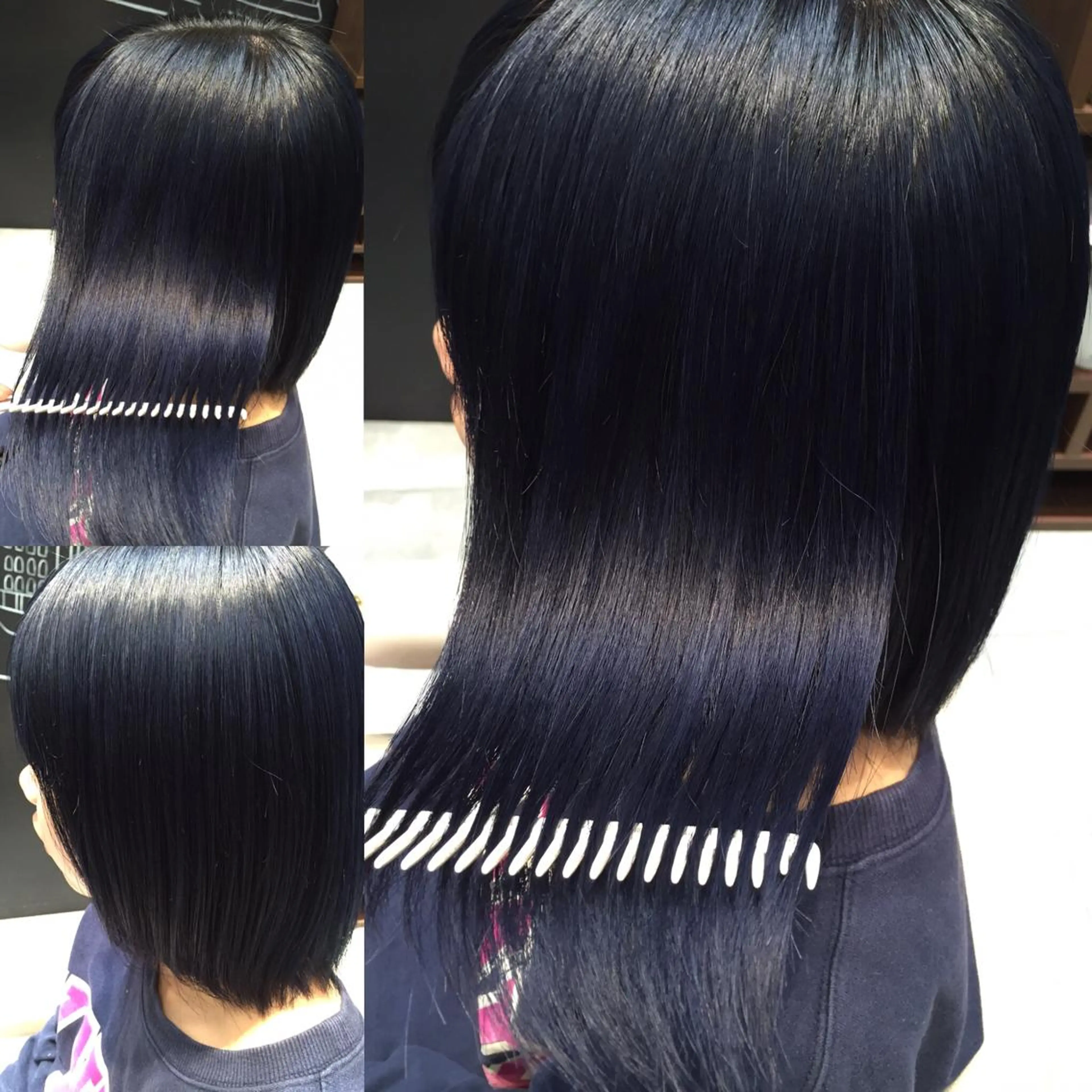 ミディアム カラー 黒髪 ブルーカラー ブルーブラック Re:ta KANZOの眉毛・アイブロウイメージ