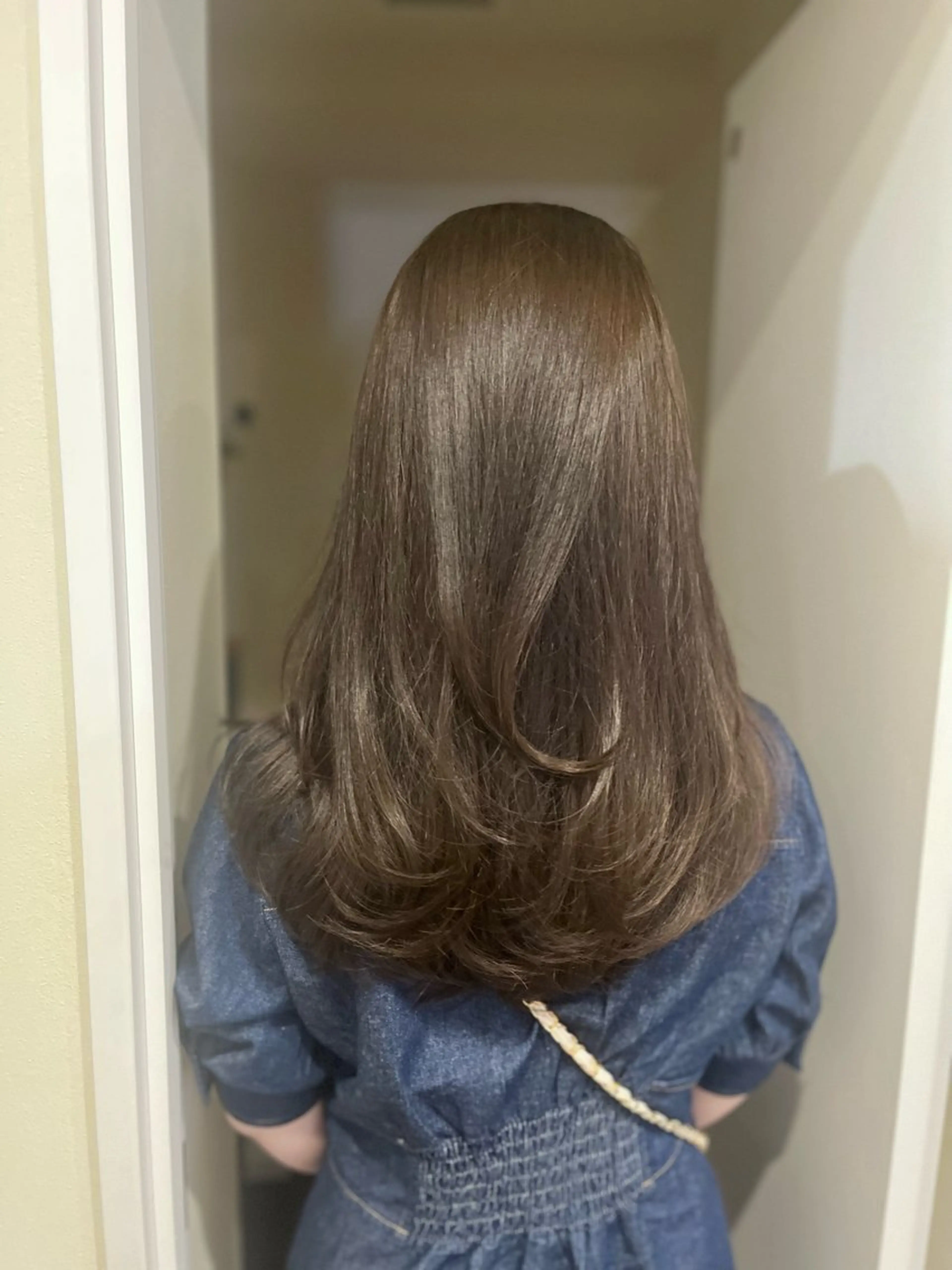 ロング カラー ブリーチなしWカラー /レイヤーカット大阪のヘアスタイル