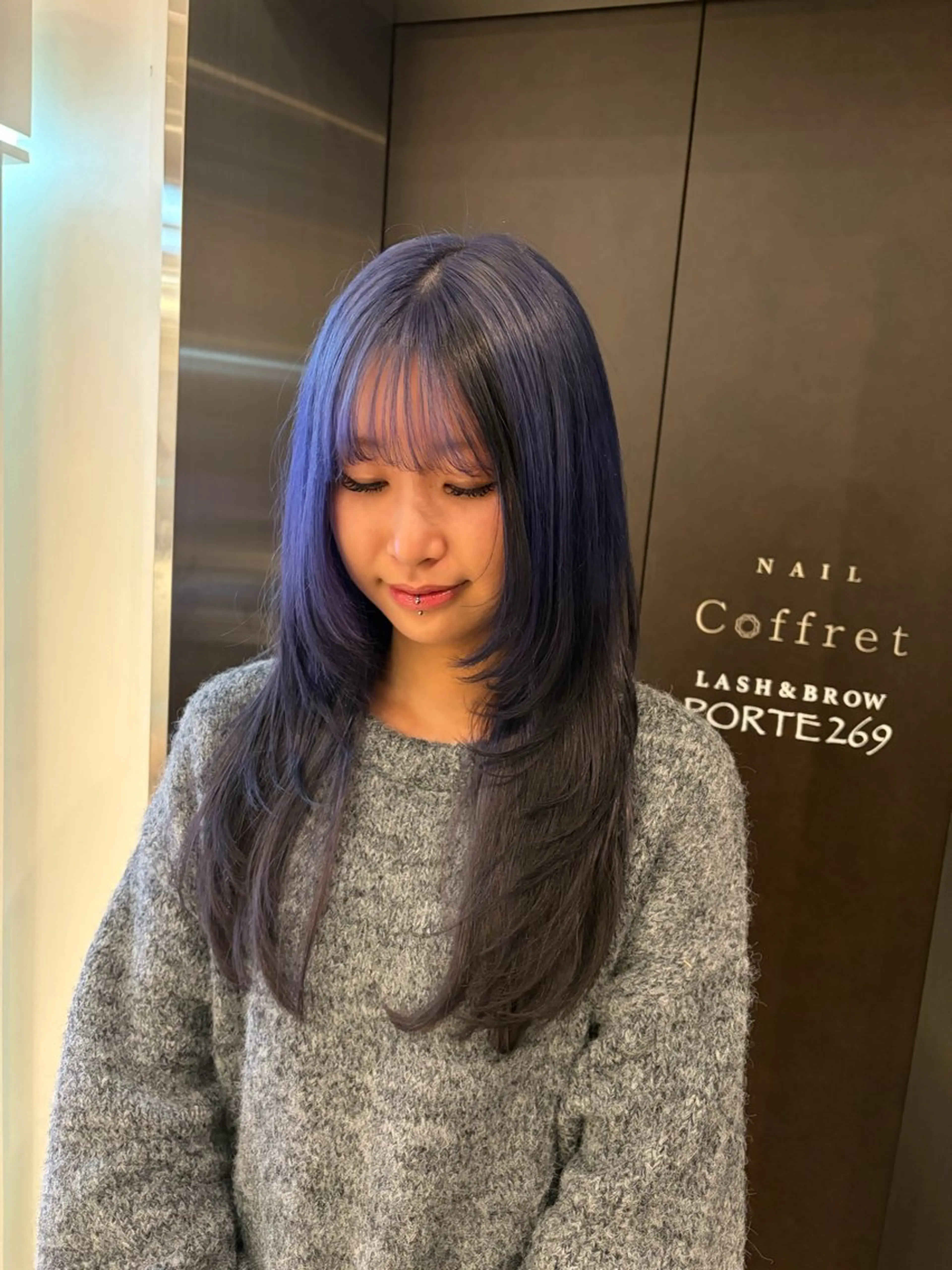 セミロング カラー 髪質改善/ハイトーン /デザイン見正 恵弥のヘアスタイル