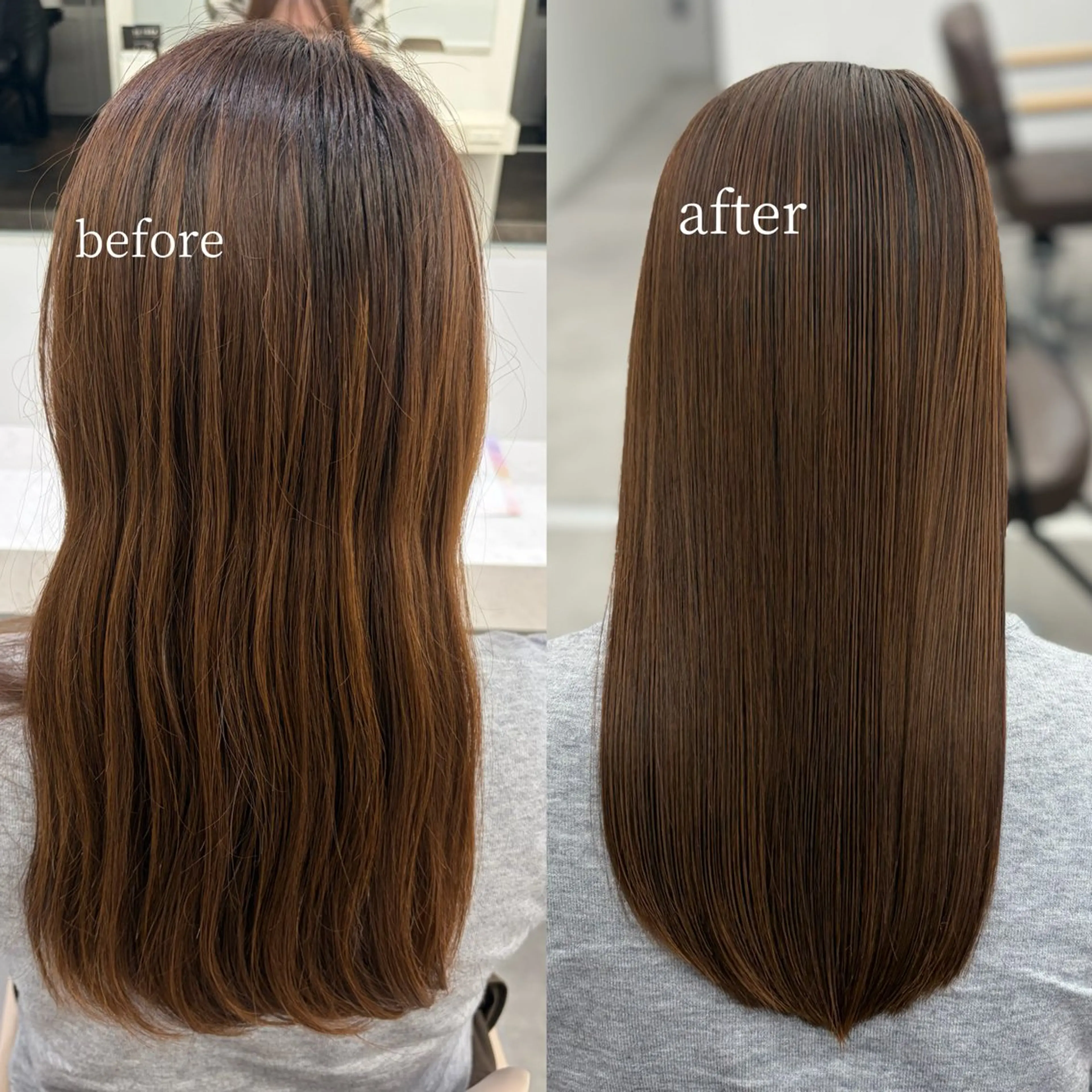 セミロング 縮毛矯正 🎀miyu🎀 カラー/縮毛矯正のヘアスタイル