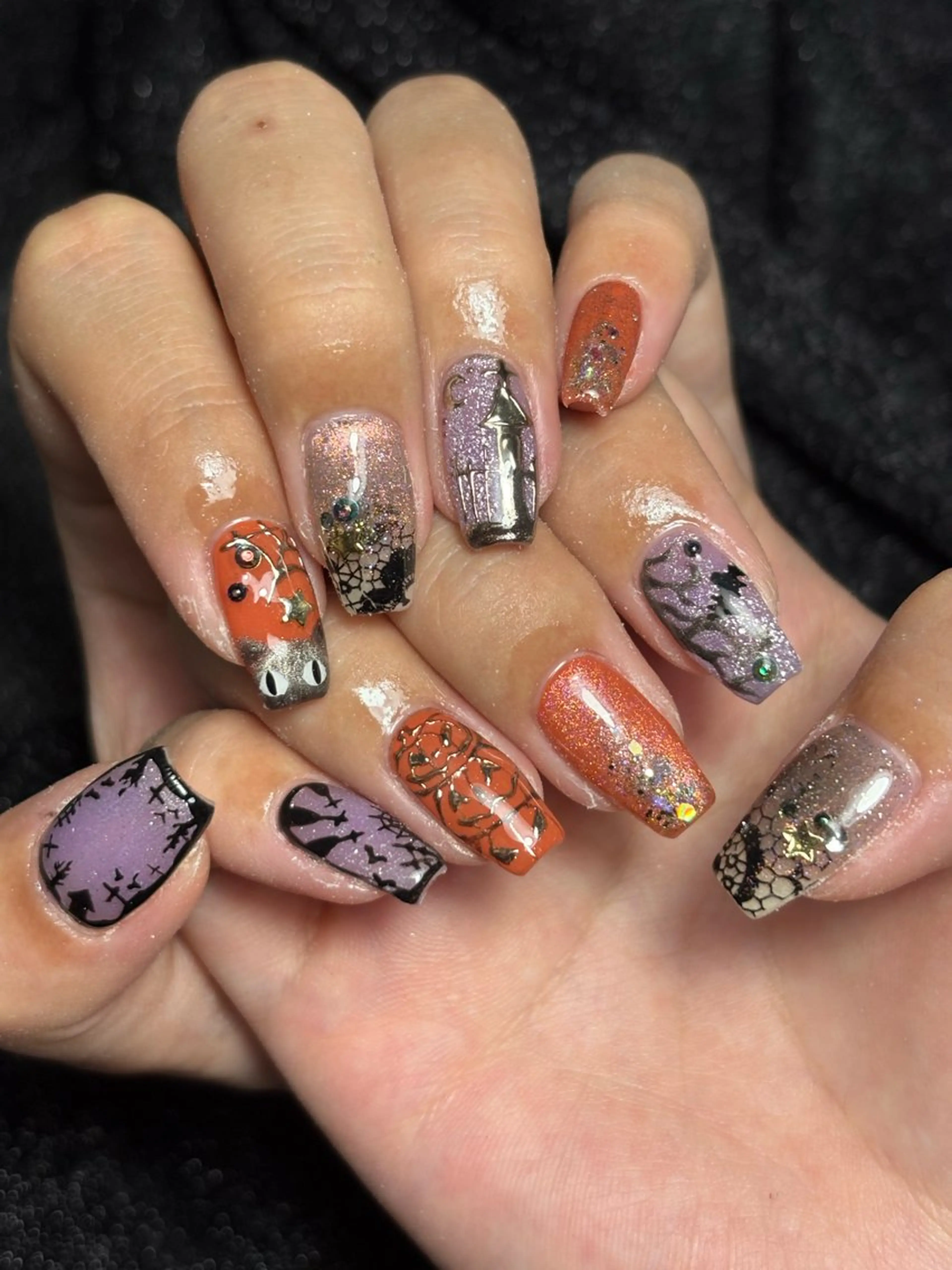 ネイル ハロウィン ハンドネイル フットネイル ✴︎ Delightのネイルデザイン