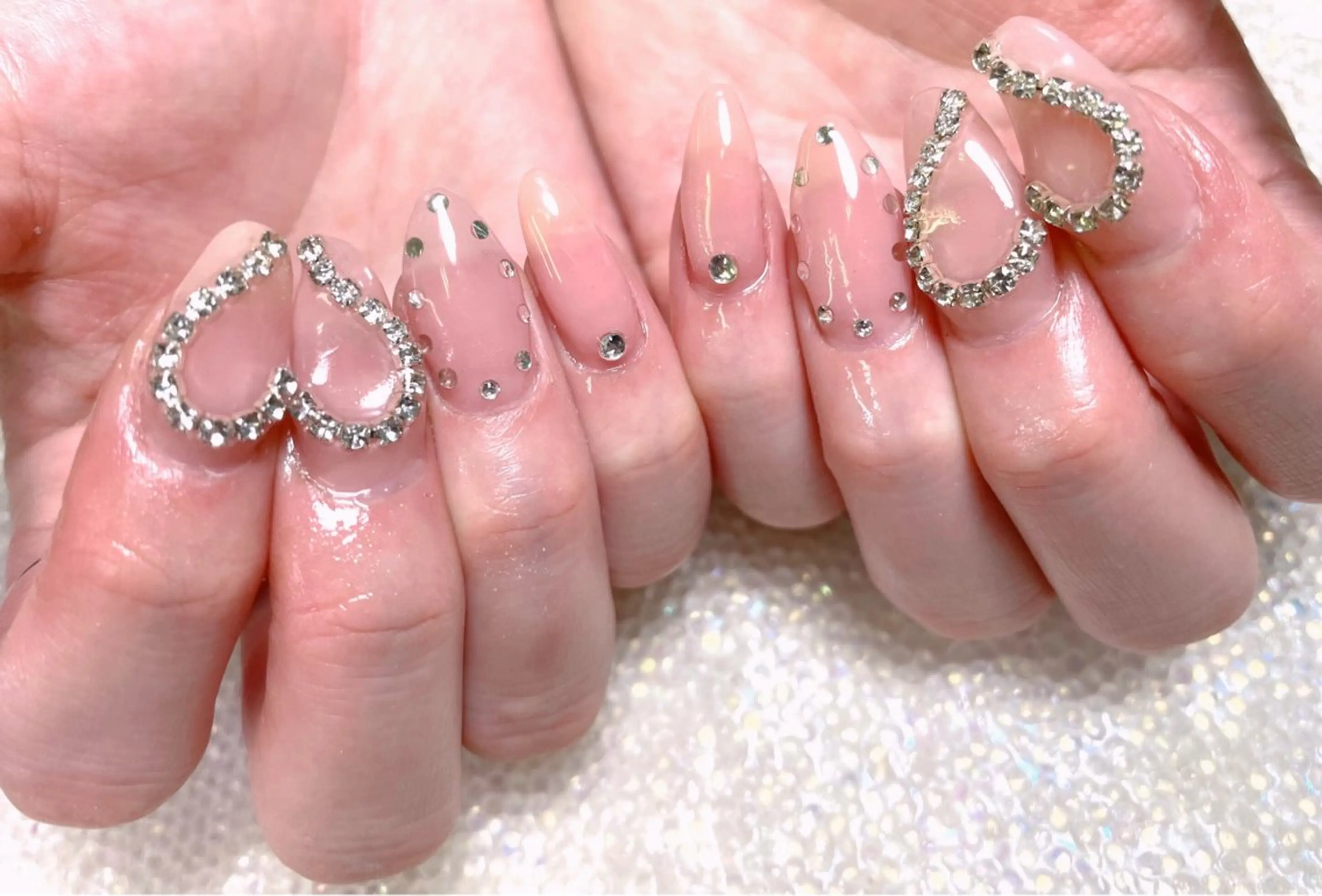 ネイル ハート ワンホンネイル ハンドネイル ゆりか ジョアアンジェ福島のネイルデザイン