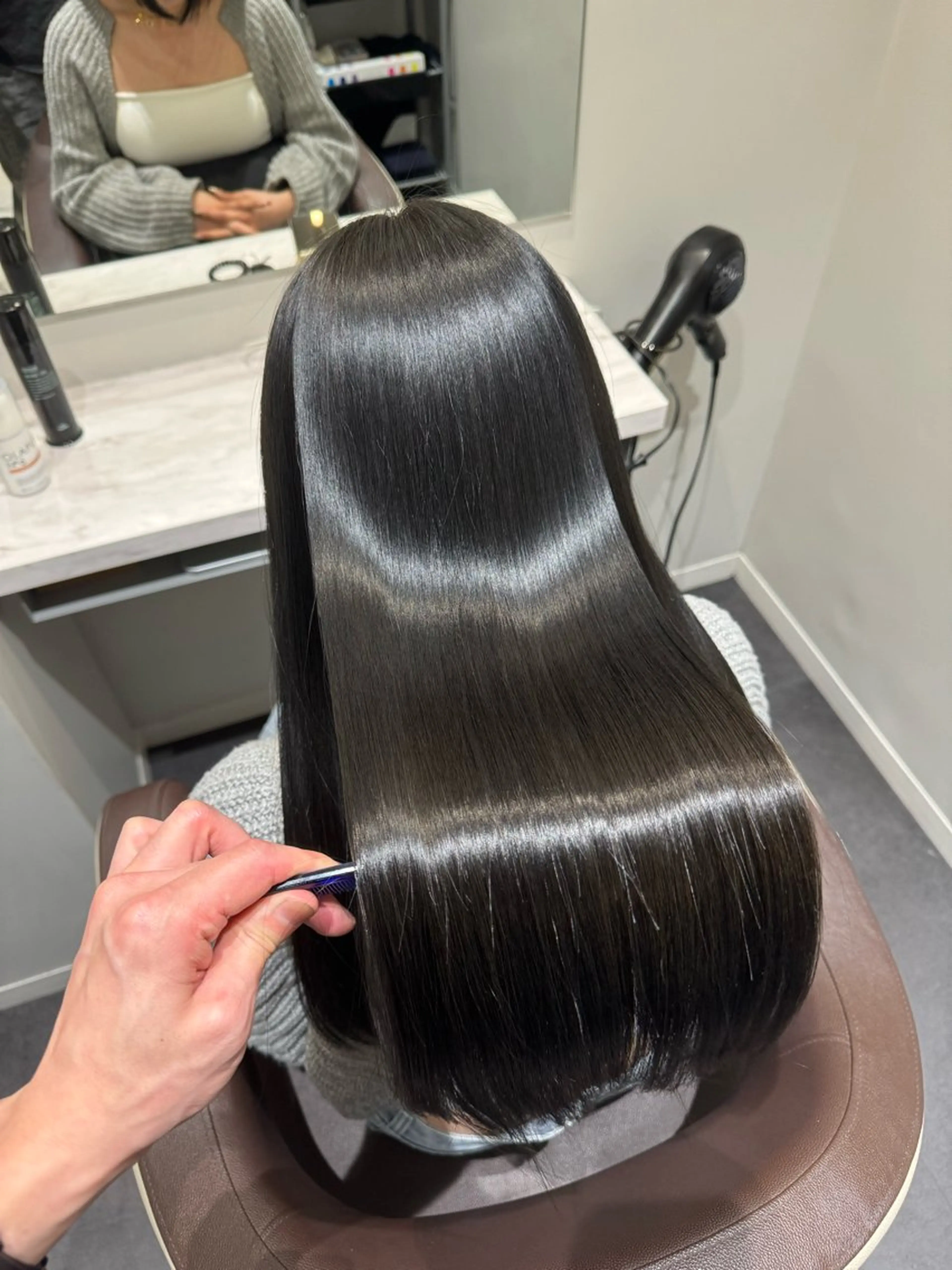 セミロング 髪質改善 韓国風ヘア トリートメント 酸性ストレート 酸熱トリートメント TAKUMI 【美髪特化】のヘアスタイル