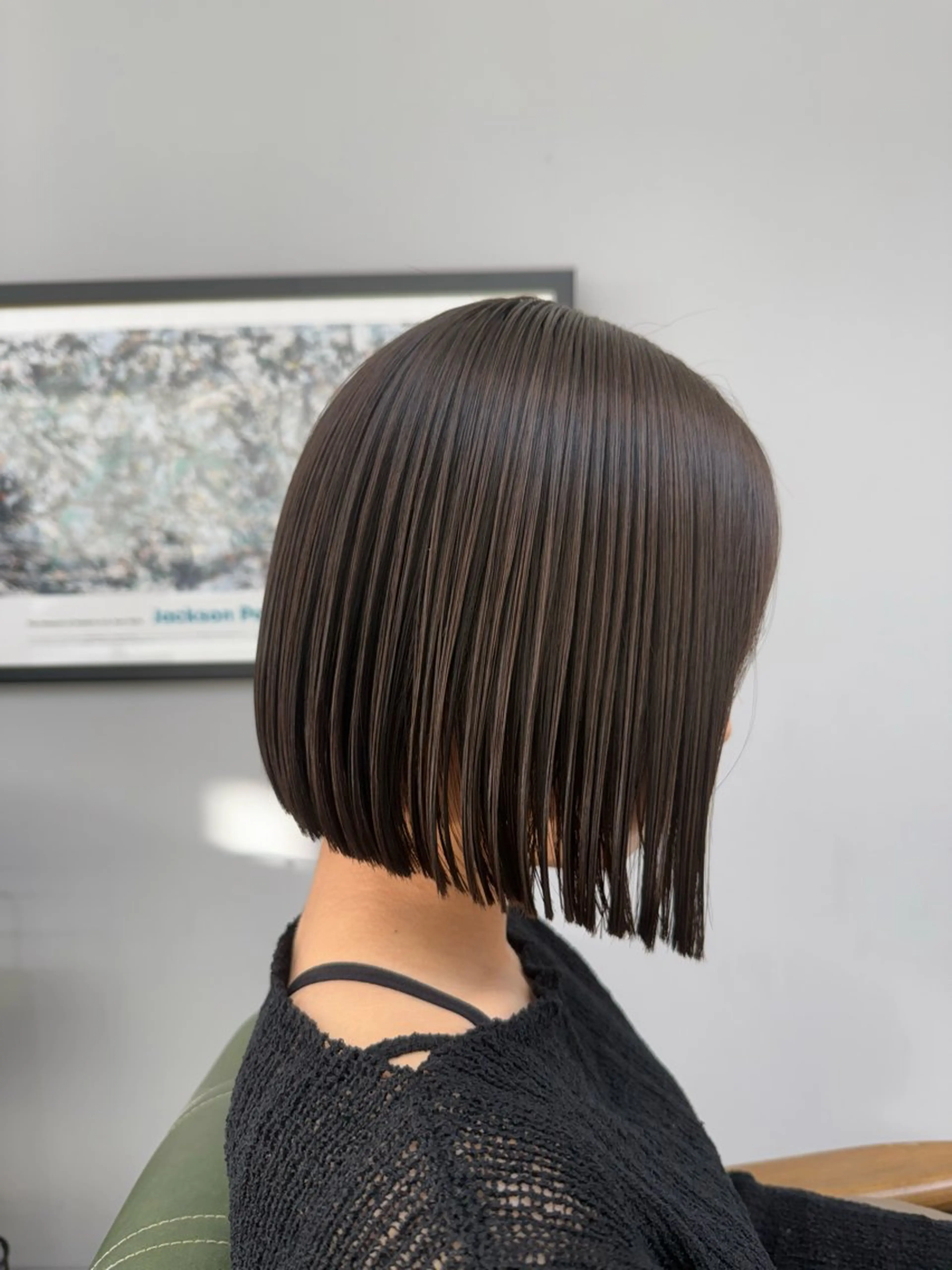 ショート 切りっぱなしボブ ボブ 縮毛矯正 縮毛矯正 川村 涼介のヘアスタイル