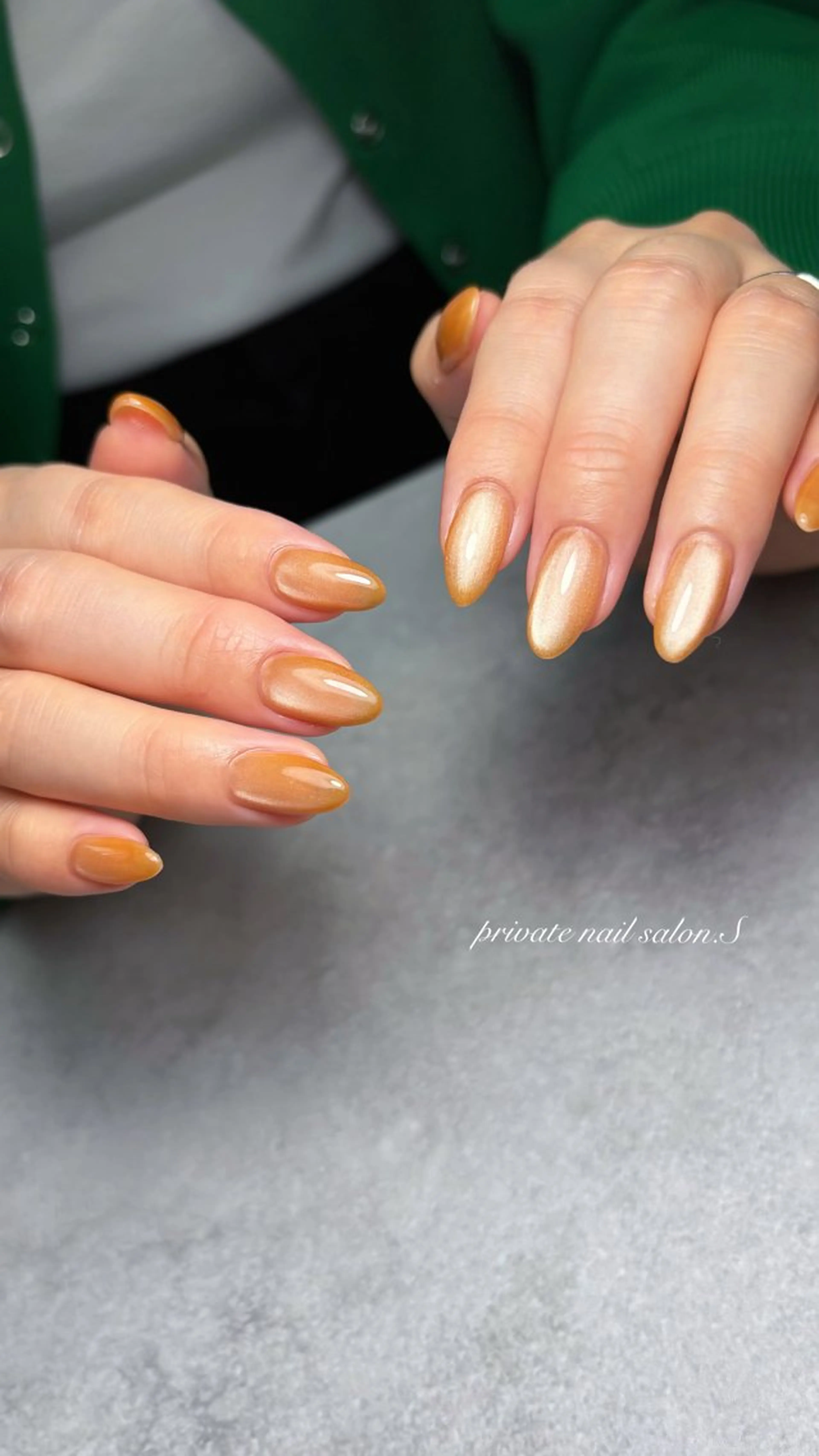 ネイル ジェルネイル マグネットネイル マグネットワンカラー 持ち込み ワンカラーネイル ハンドネイル 関山 志乃のネイルデザイン