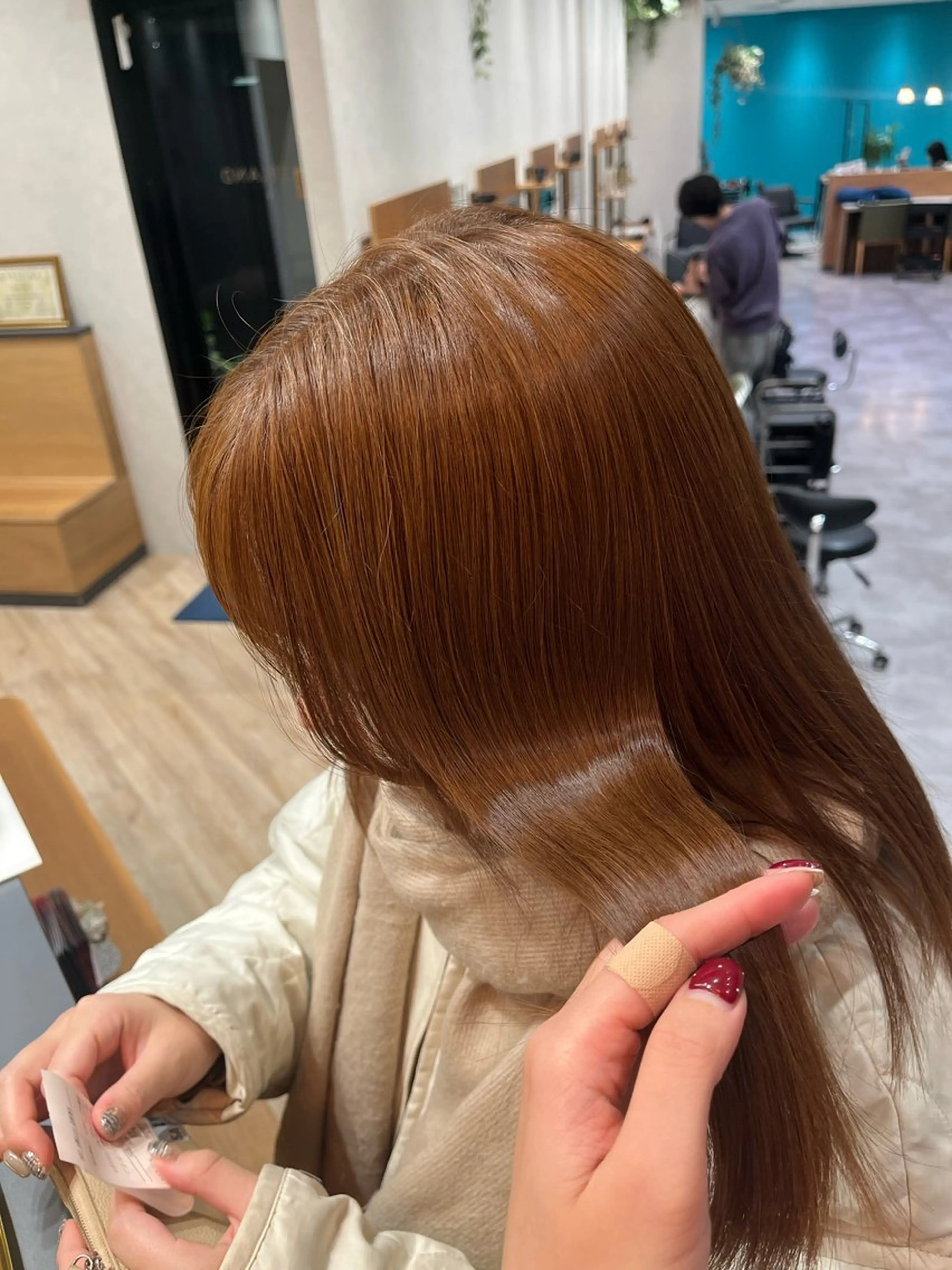 【艶】手触り抜群！髪質改善カラー🏷超音波トリートメント付きの写真