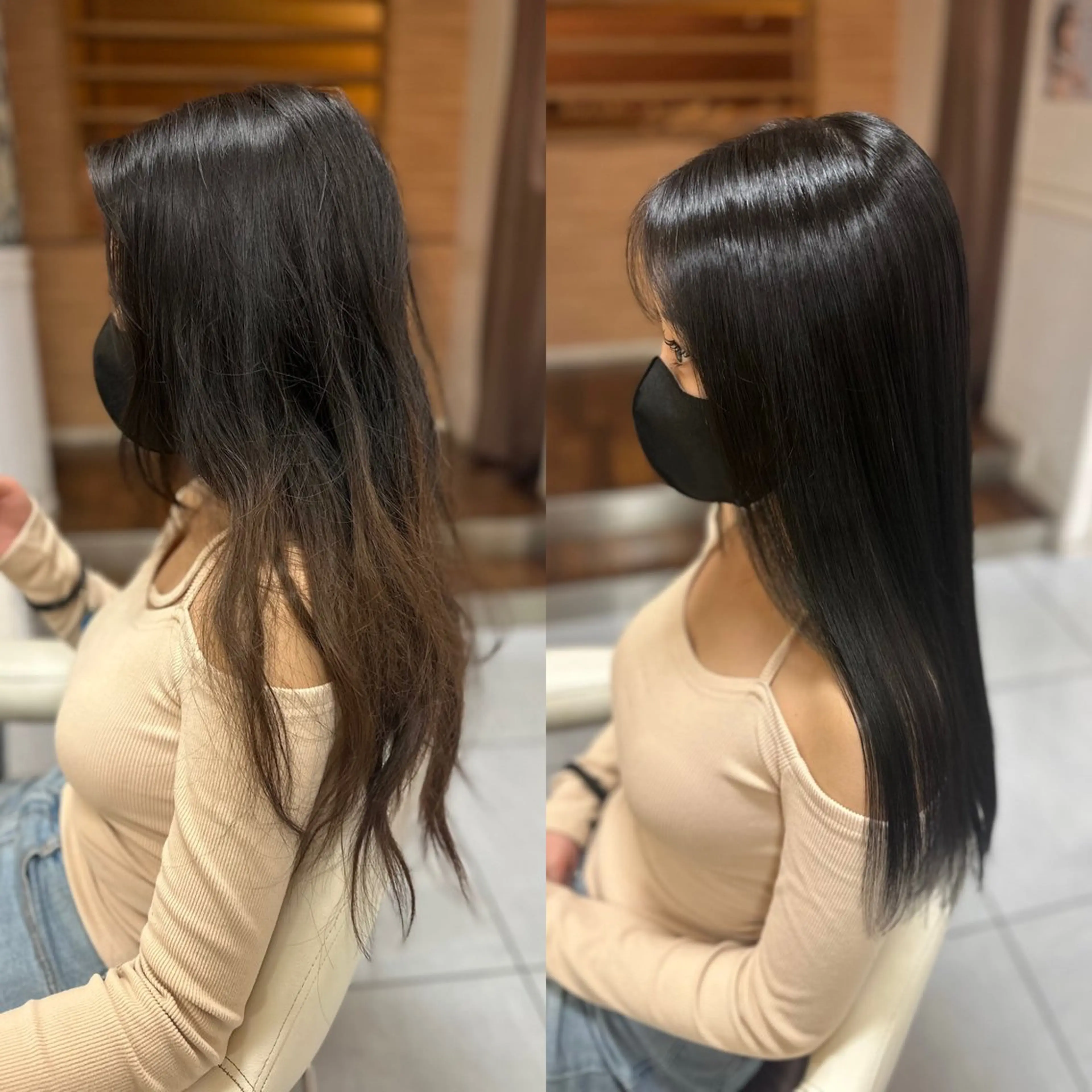 ロング カラー カット ヘアカラー トリートメント 髪質改善/縮毛矯正 /ブリーチ矯正/岡部のヘアスタイル