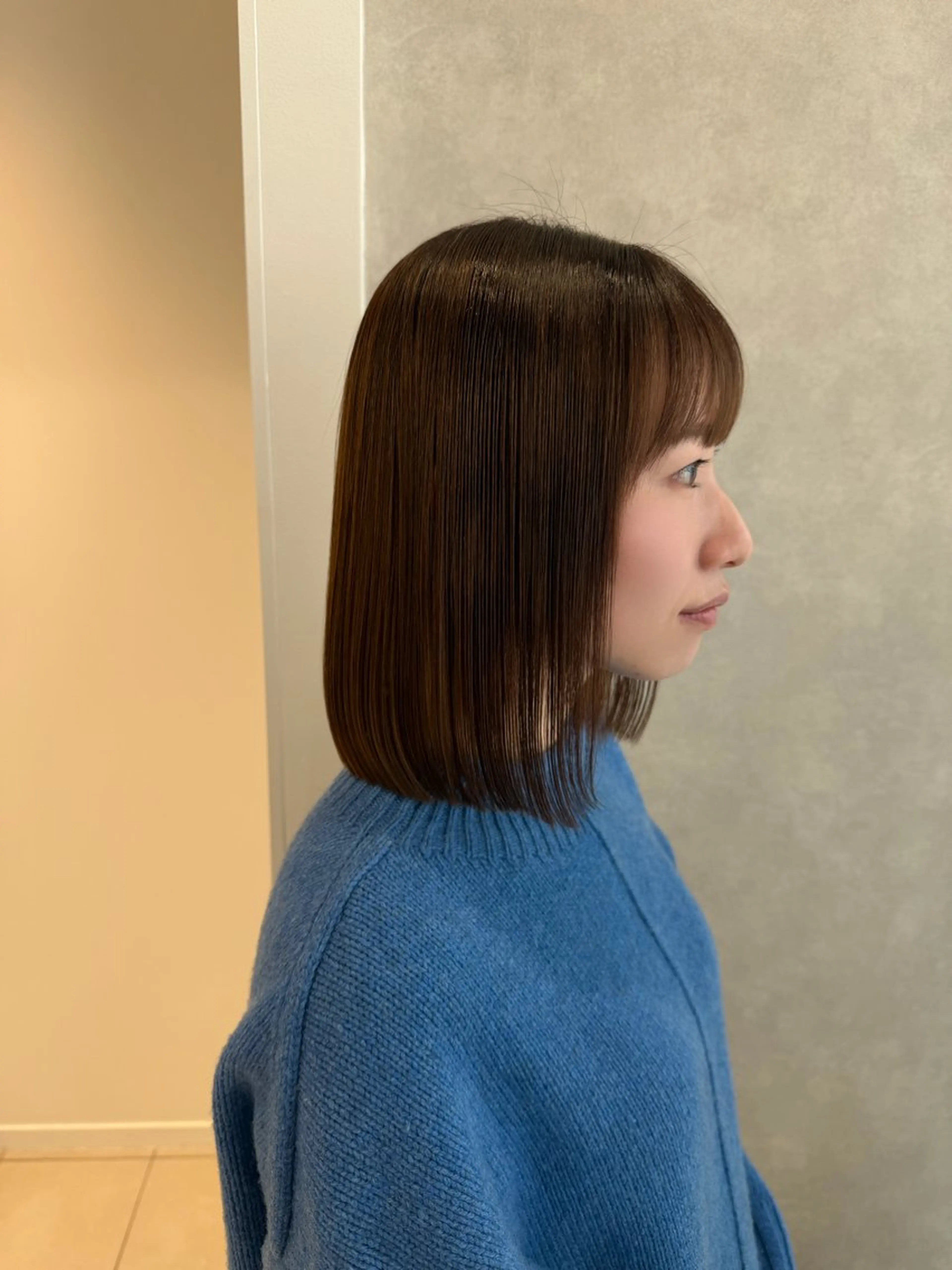 ミディアム パーマ カット 縮毛矯正 トリートメント 髪質改善/縮毛矯正 /ブリーチ矯正/岡部のヘアスタイル