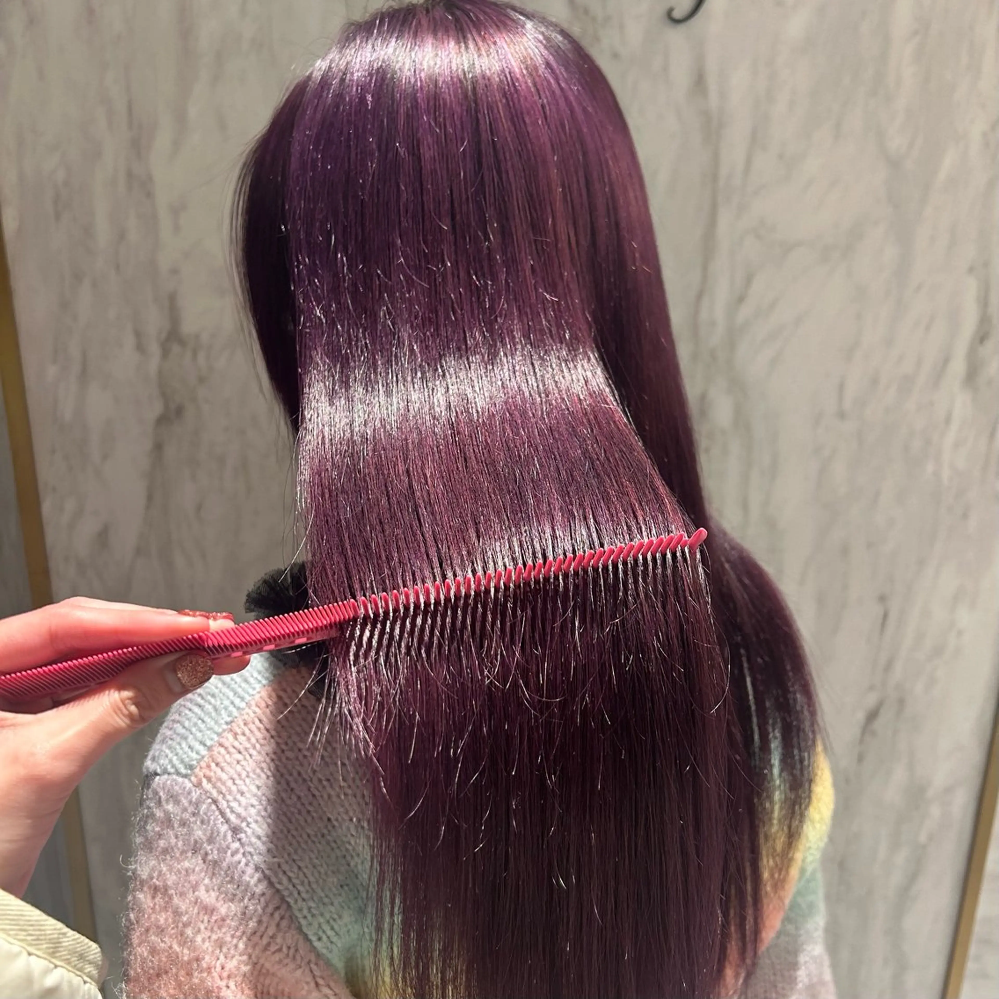 ロング パープルカラー トリートメント ヘアカラー 🩶kind虎井遥音 カットモデル募集🩶のヘアスタイル